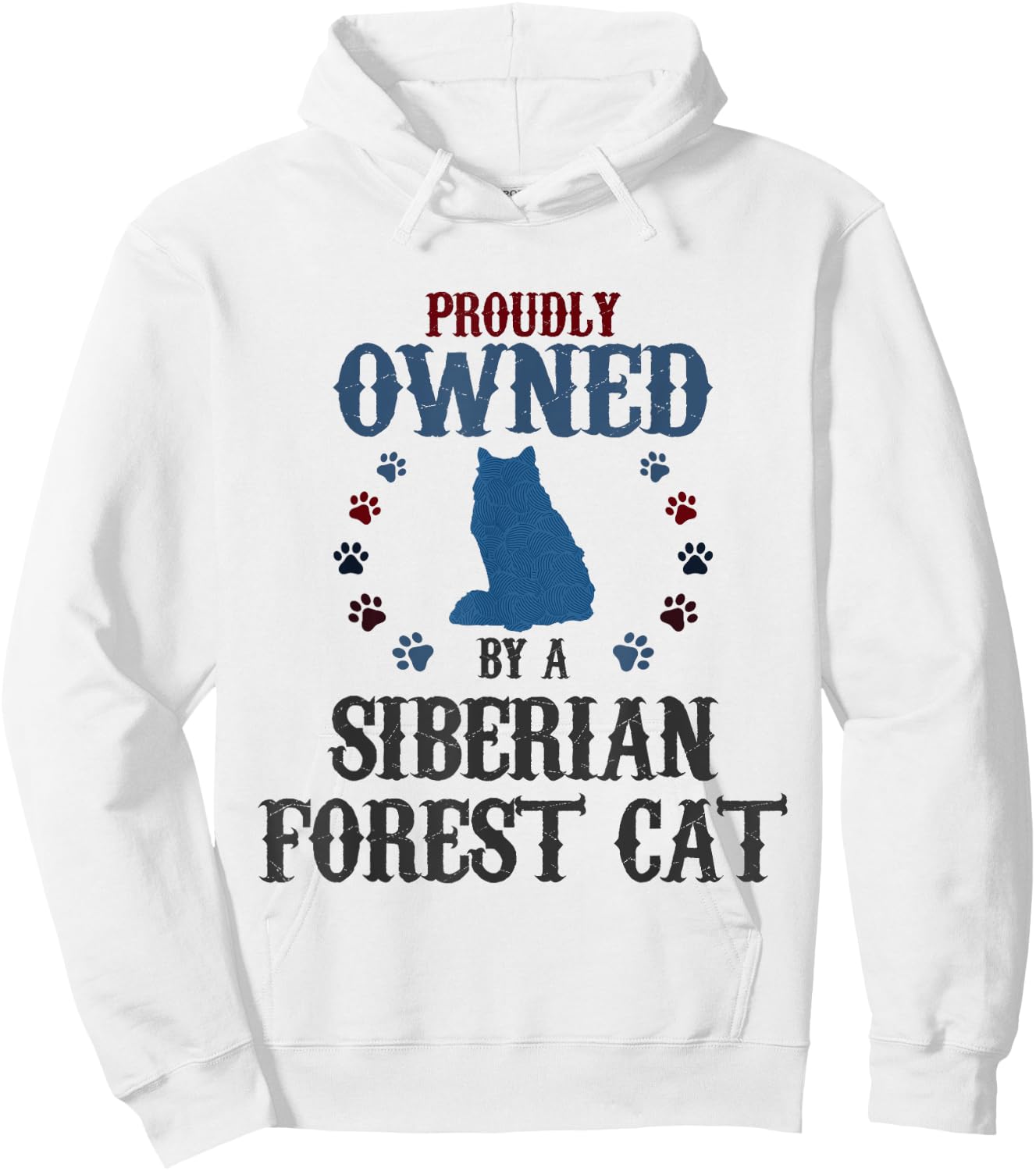 Proudly Owned By A Cat - Father Mother Siberian Forest Cat Hoodie - Hoodie | White