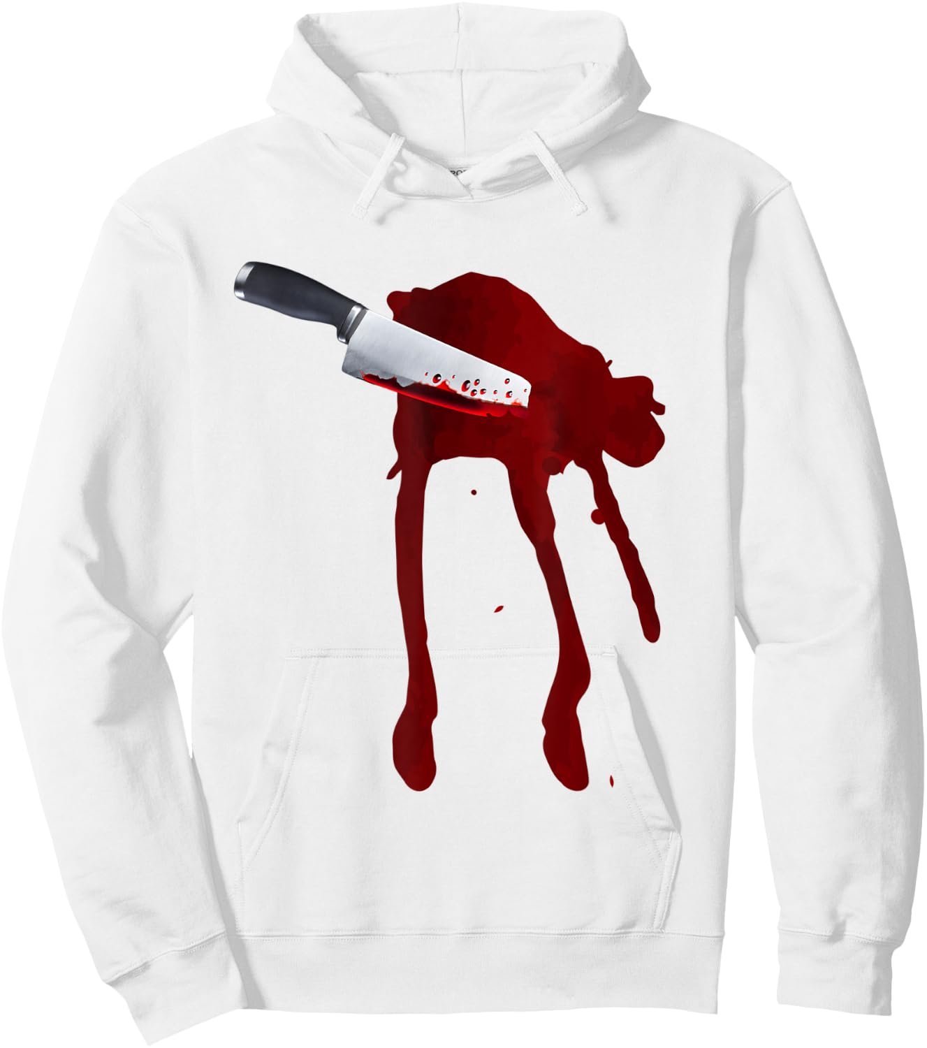 Last Minute Spooky Fake Blood Stab Wound Knife Stain Costume Hoodie - Hoodie | White