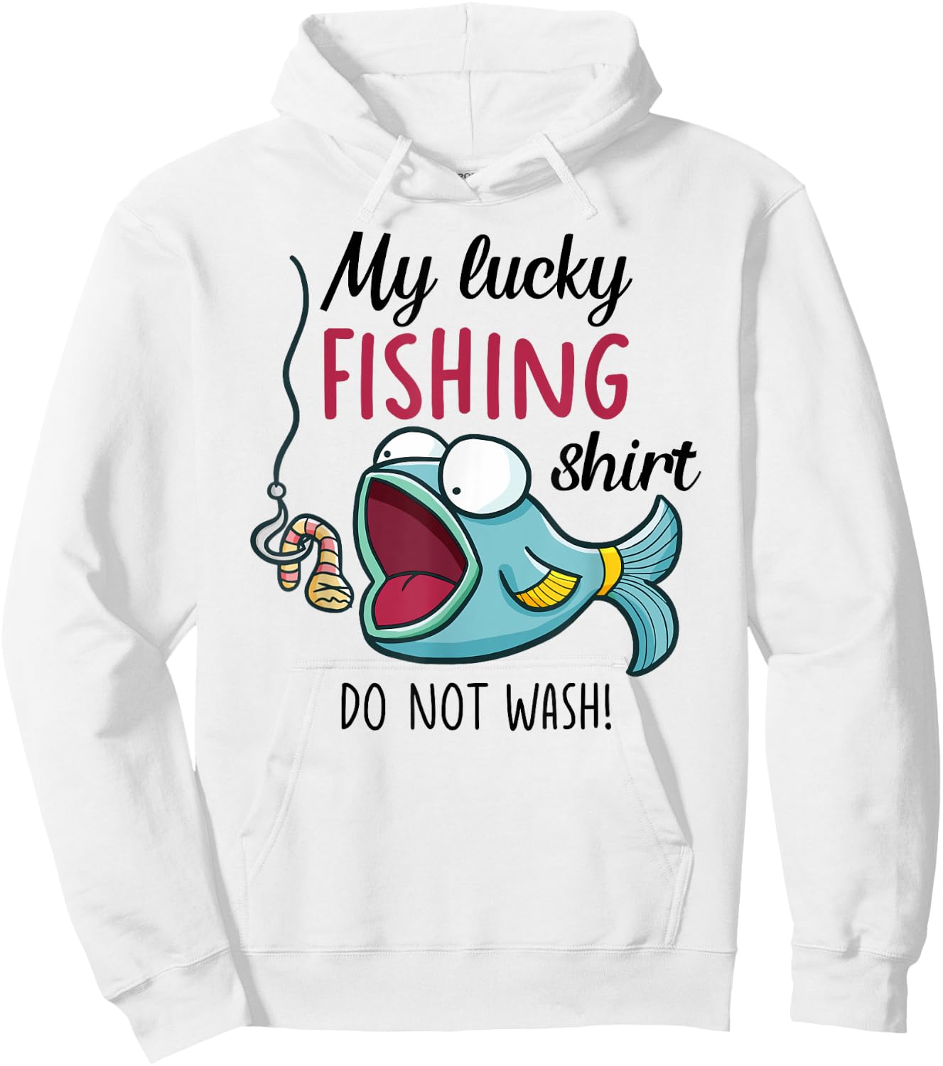 Lucky Fishing-Shirt Youth Kids Boys Funny Fish Hoodie - Hoodie | White