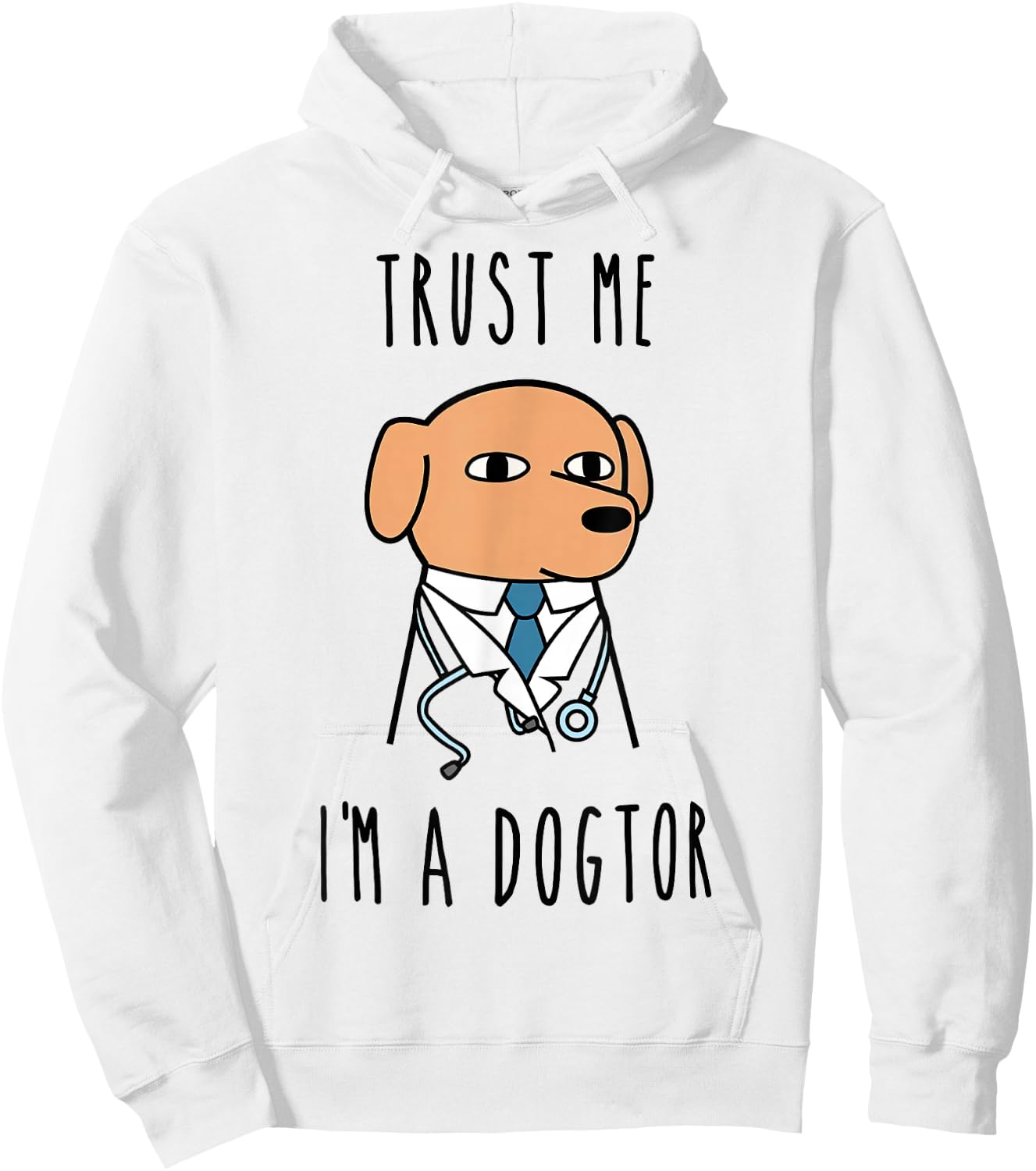 Yosef Trust Me! I'm a Dogtor Adults Grey Small Classic Fit Short Sleeve Hoodie - Hoodie | White