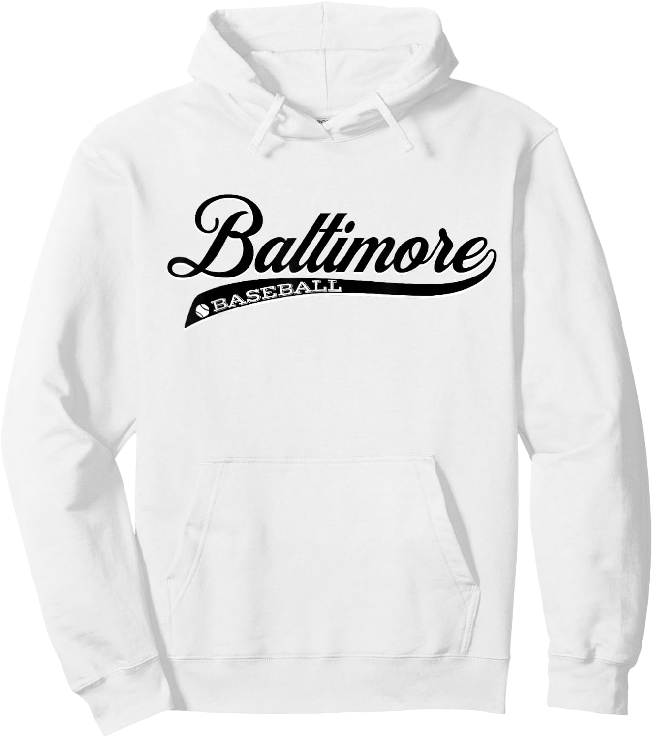 Vintage Retro Baltimore Baseball Classic Hoodie - Hoodie | White