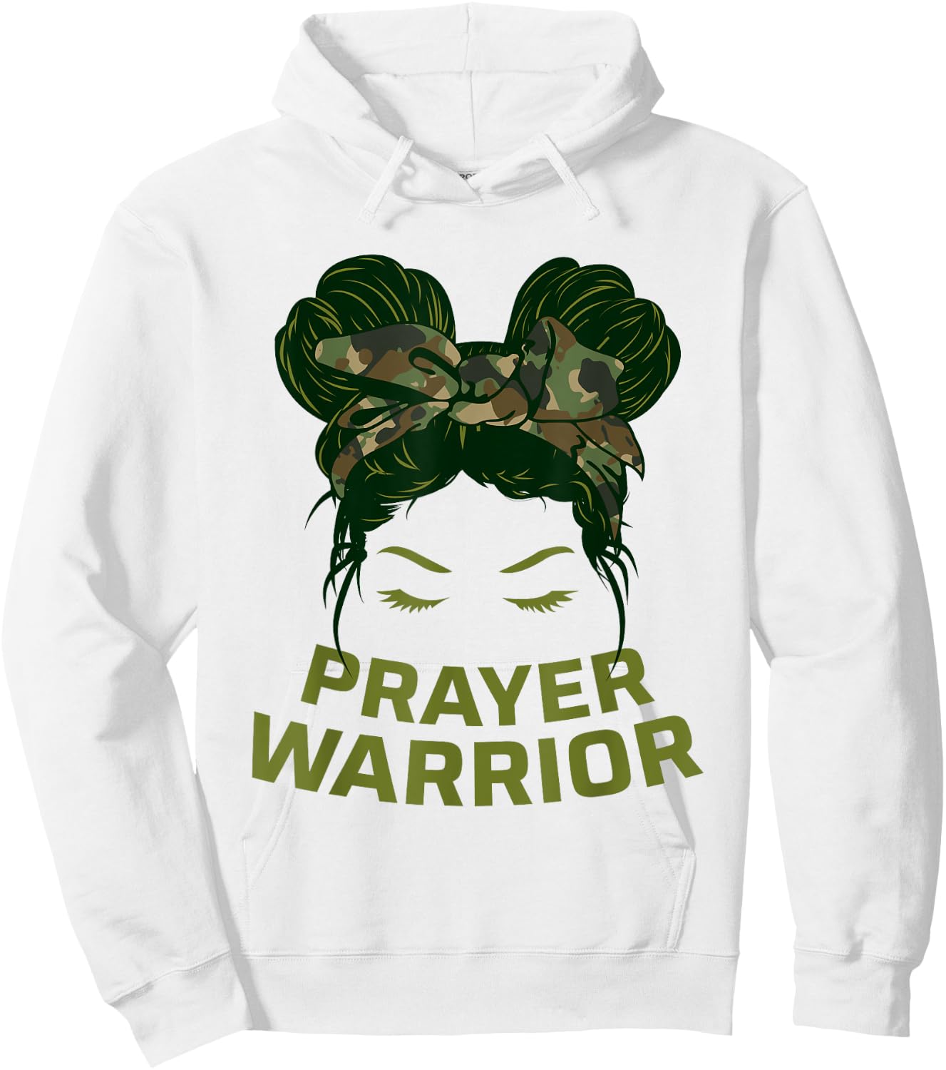 Prayer Warrior Teens Girls Camo Faith God Jesus Christian Hoodie - Hoodie | White