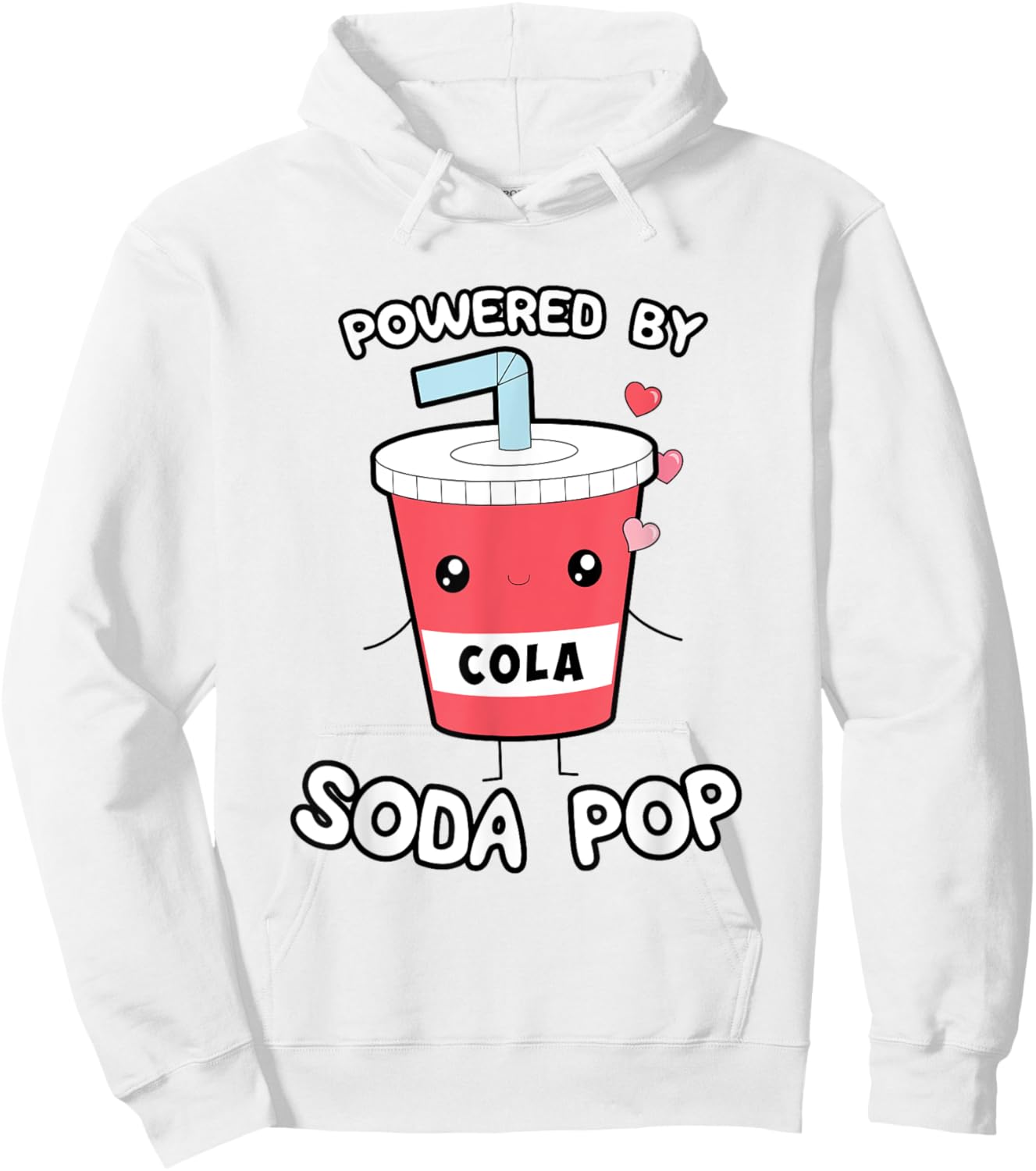 Powered by Soda Pop, Kawaii Cute Otaku Top Hoodie - Hoodie | White