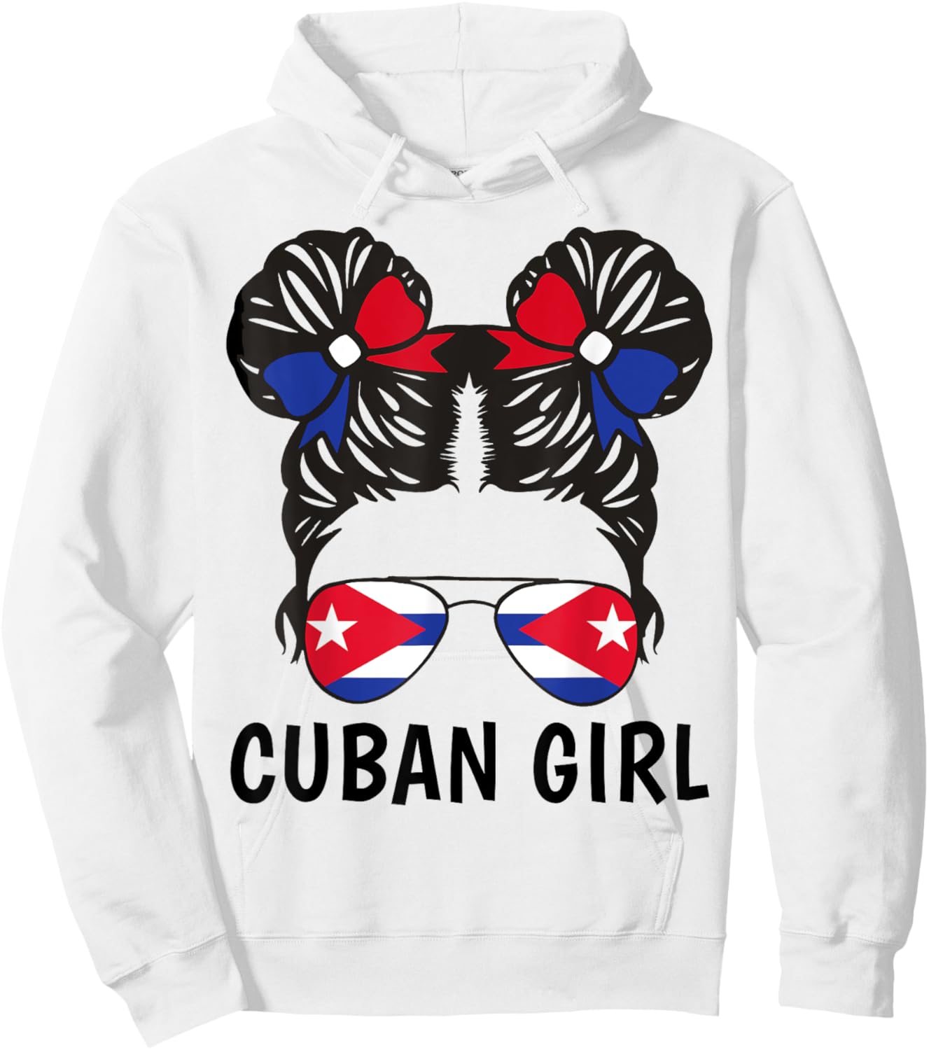 Cuba Flag Cuban Girl Shirt Hispanic Heritage Month Kid Women Hoodie - Hoodie | White