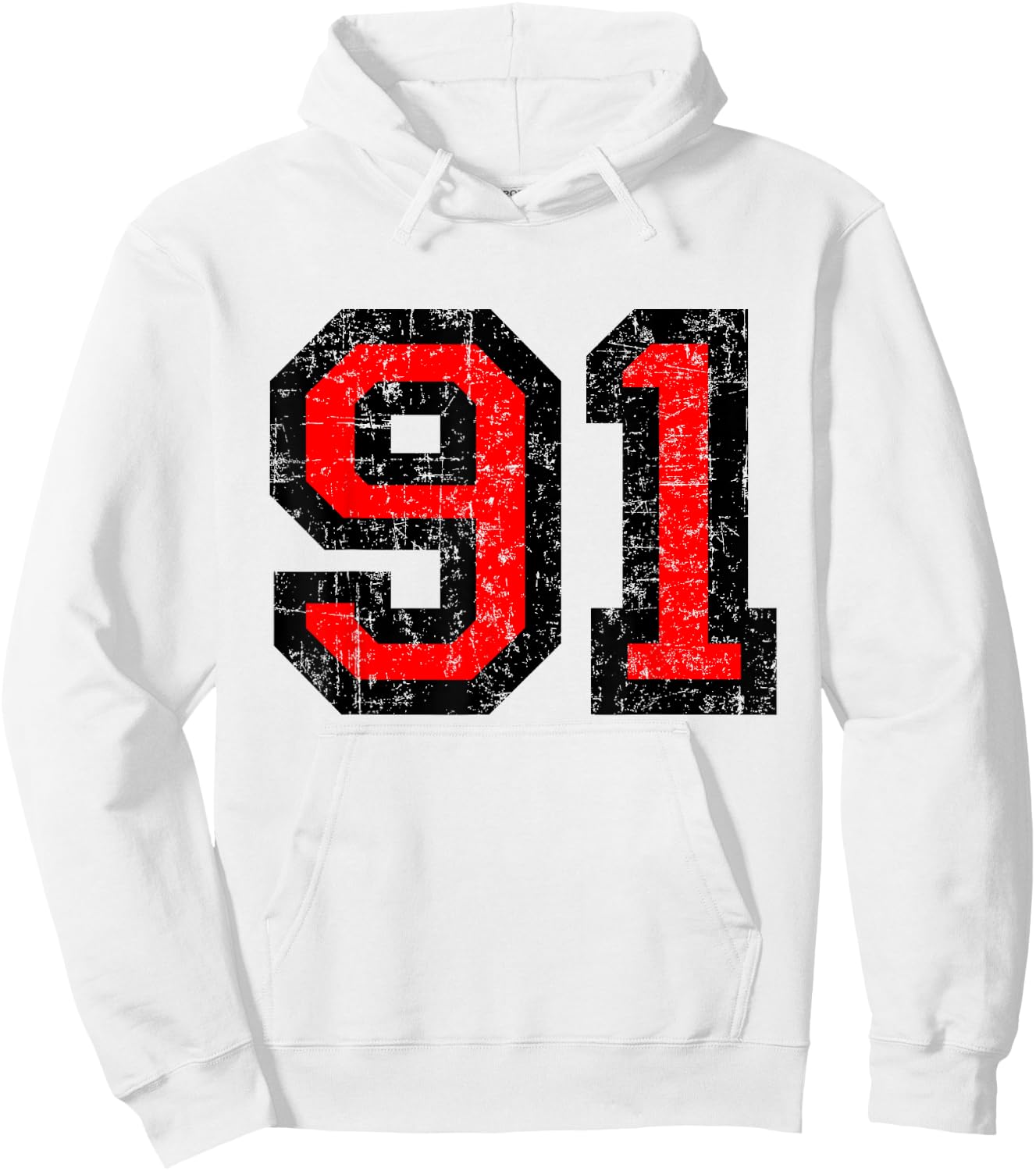 Number 91 (Vintage Black/Red) No. 91 Hoodie - Hoodie | White