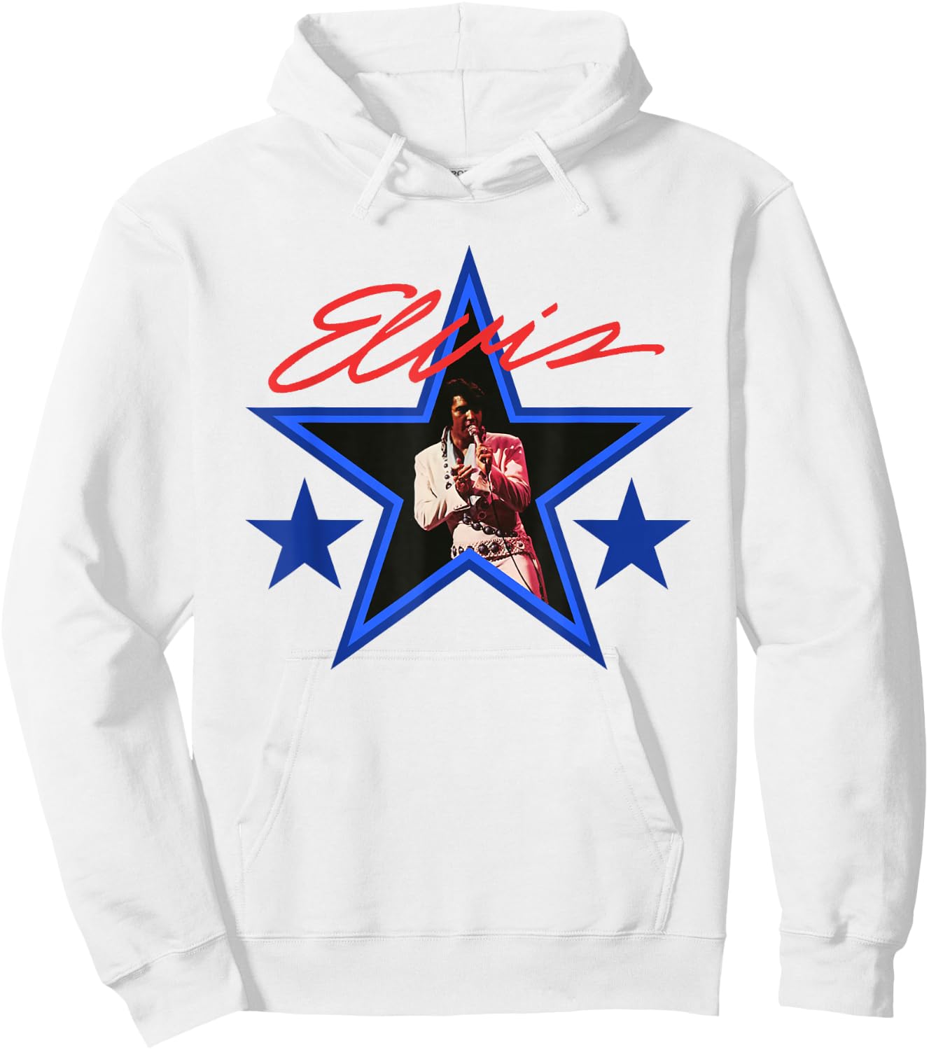 Elvis Presley Blue Star Hoodie - Hoodie | White