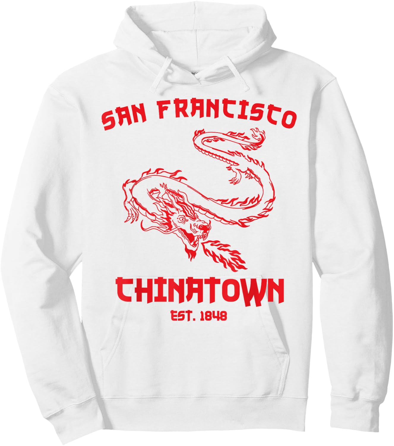 San Francisco Chinatown Chinese American Bay Area Dragon SF Hoodie - Hoodie | White