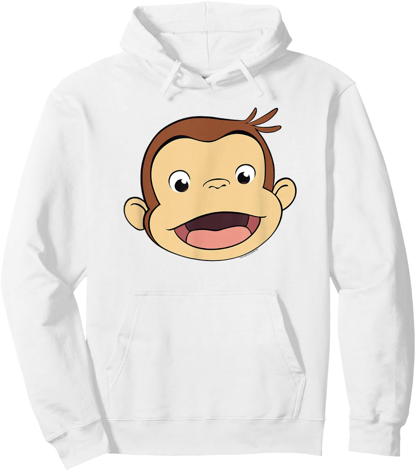 Curious George Big Face Monkey Smile Hoodie - Hoodie | White