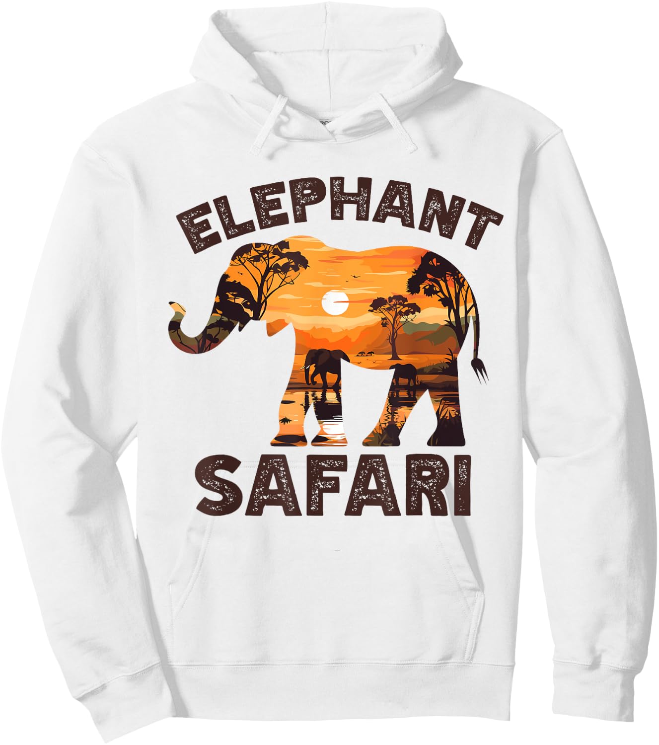 Elephant Safari Hoodie - Hoodie | White