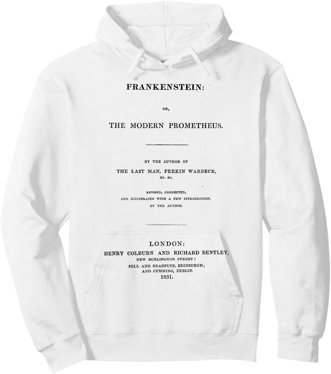 Frankenstein Mary Shelley Title Page Hoodie - Hoodie | White
