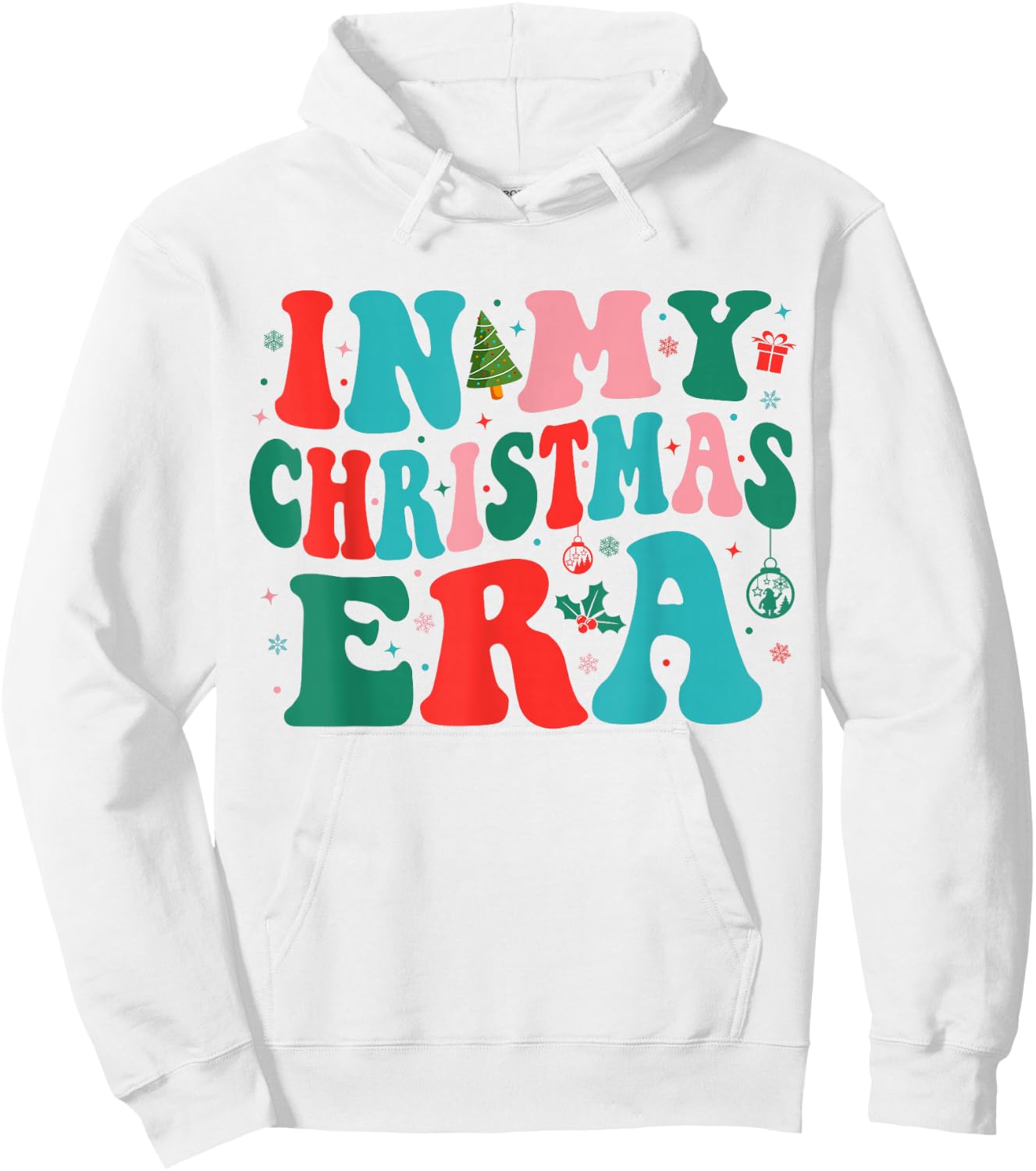In My Christmas Era Cute Groovy Christmas Holiday Xmas Hoodie - Hoodie | White