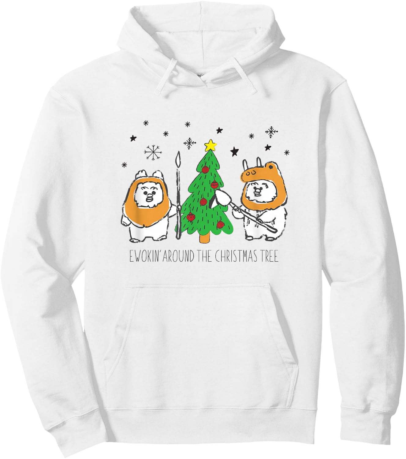 Star Wars Christmas Ewokin' Around The Christmas Tree Hoodie - Hoodie | White