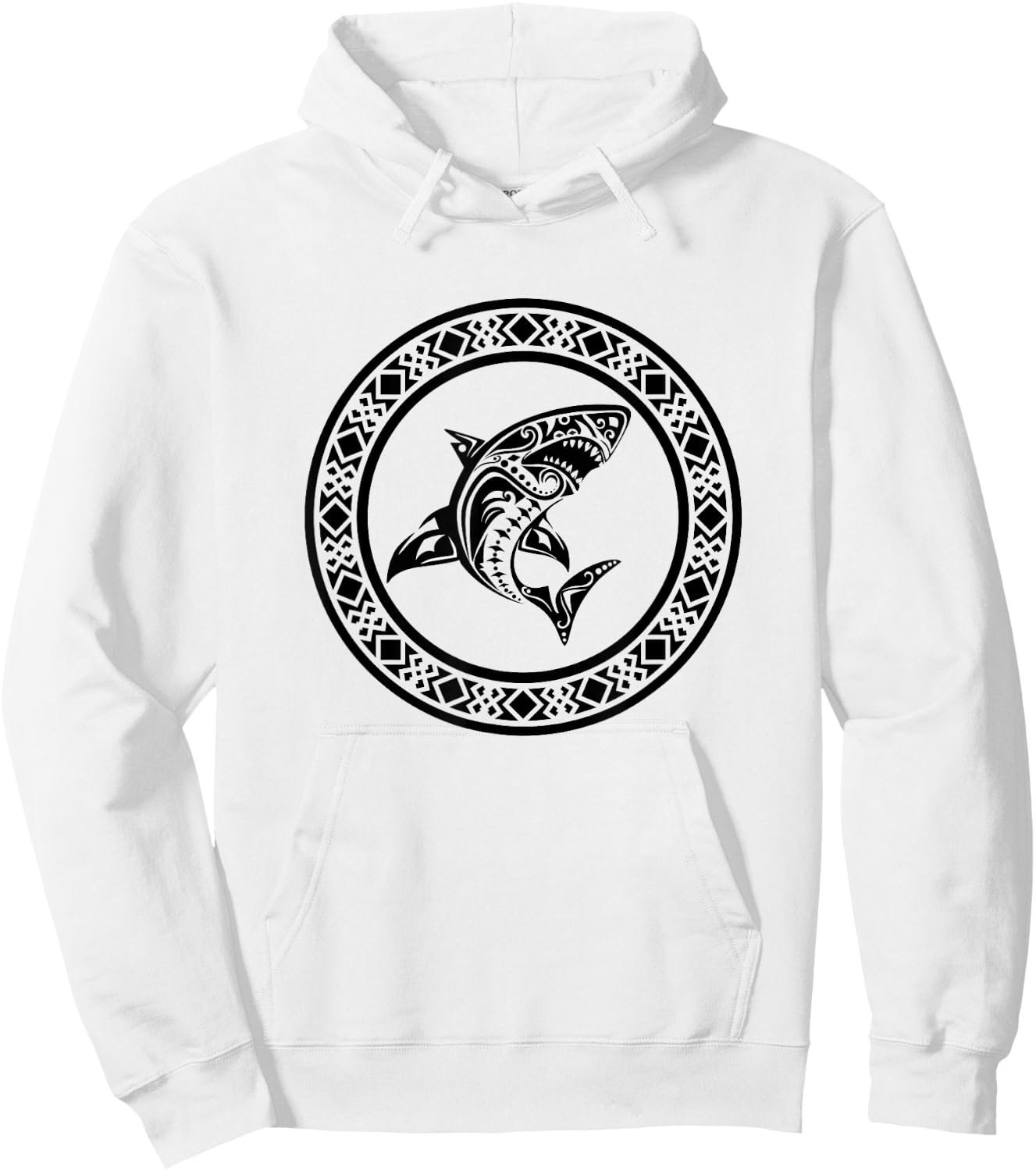Shark Vintage Retro Tribal Throwback Vacation Hoodie - Hoodie | White