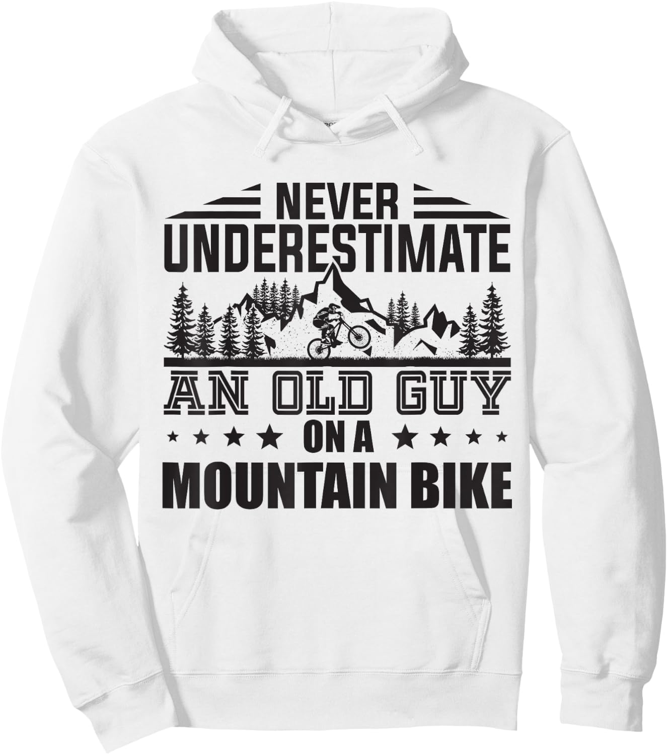 Funny Never Underestimate An Old Guy With Mountain Bike Men Hoodie - Hoodie | White