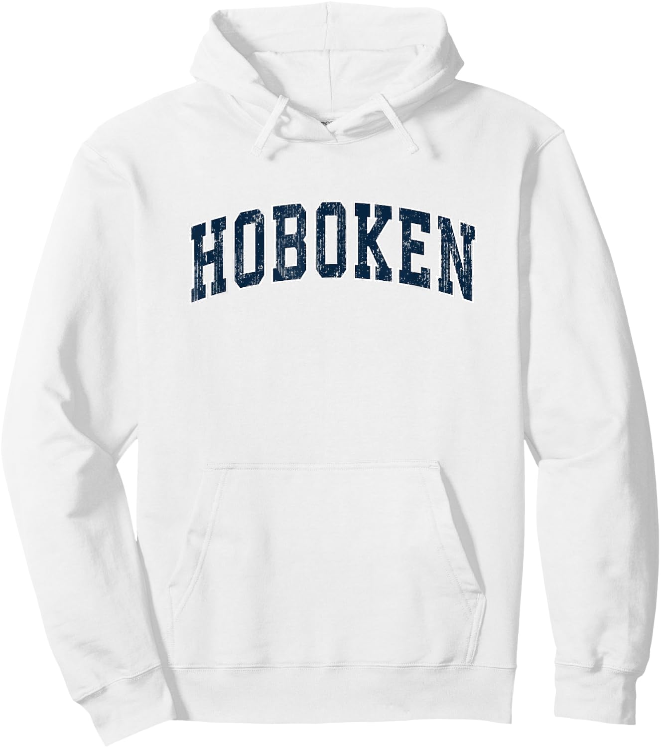 Hoboken New Jersey NJ Vintage Sports Design Navy Design Hoodie - Hoodie | White