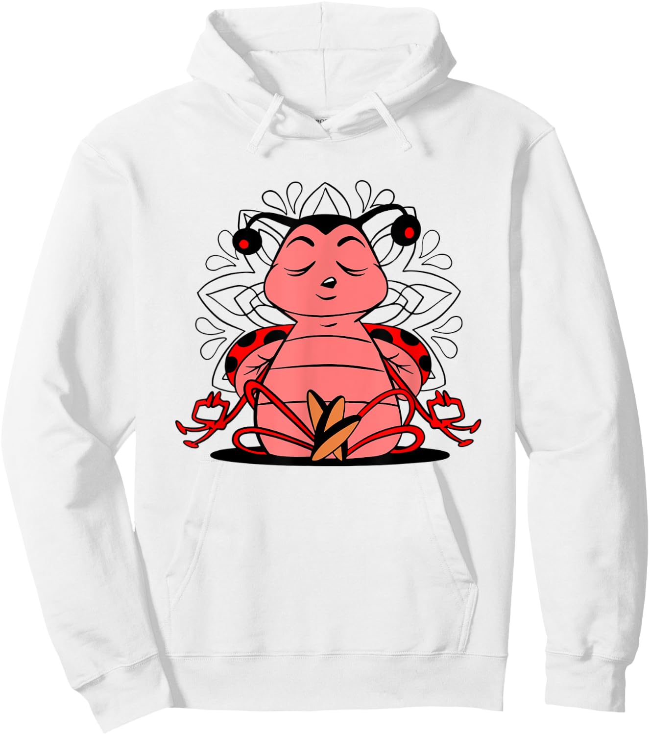 Meditating Ladybug doing yoga for meditation and mindfulness Hoodie - Hoodie | White