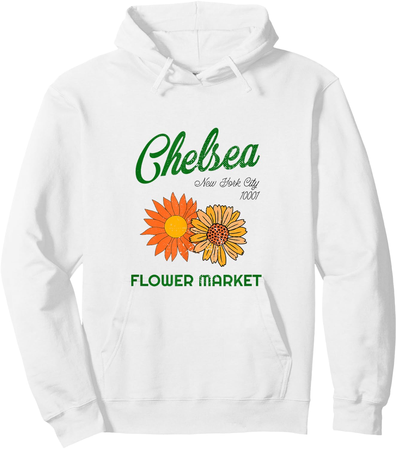 Cute Retro Chelsea NYC Flower Market West Side Manhattan Hoodie - Hoodie | White