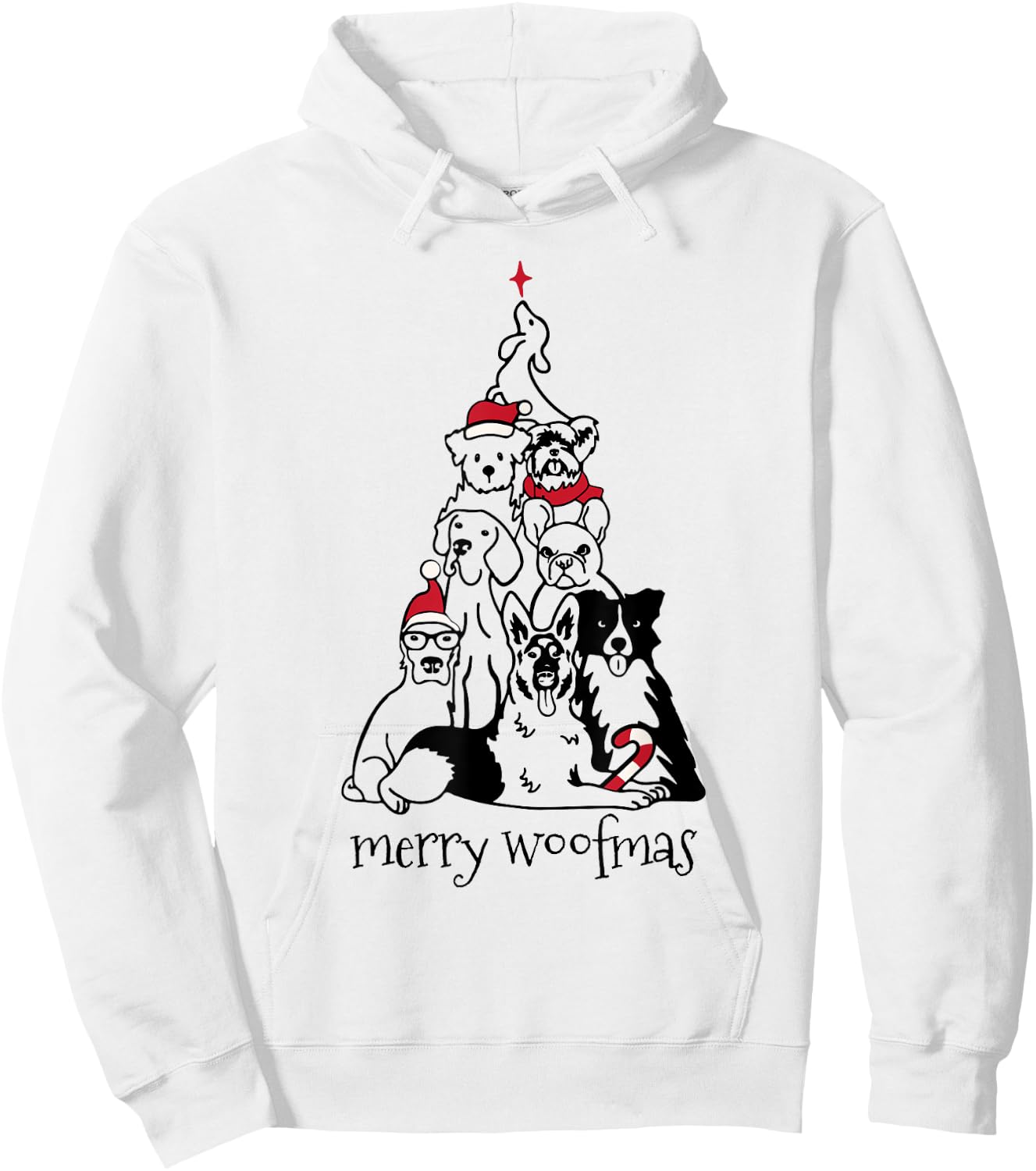 Merry Woofmas Dog Christmas Tree Hoodie - Hoodie | White