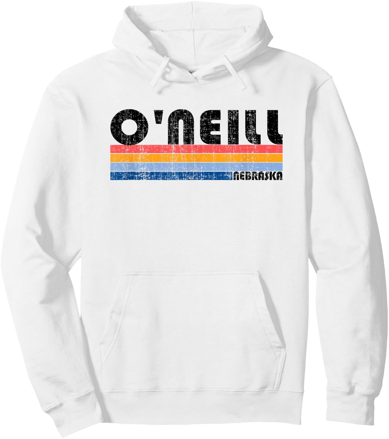 Vintage 70s 80s Style O'Neill, NE Hoodie - Hoodie | White