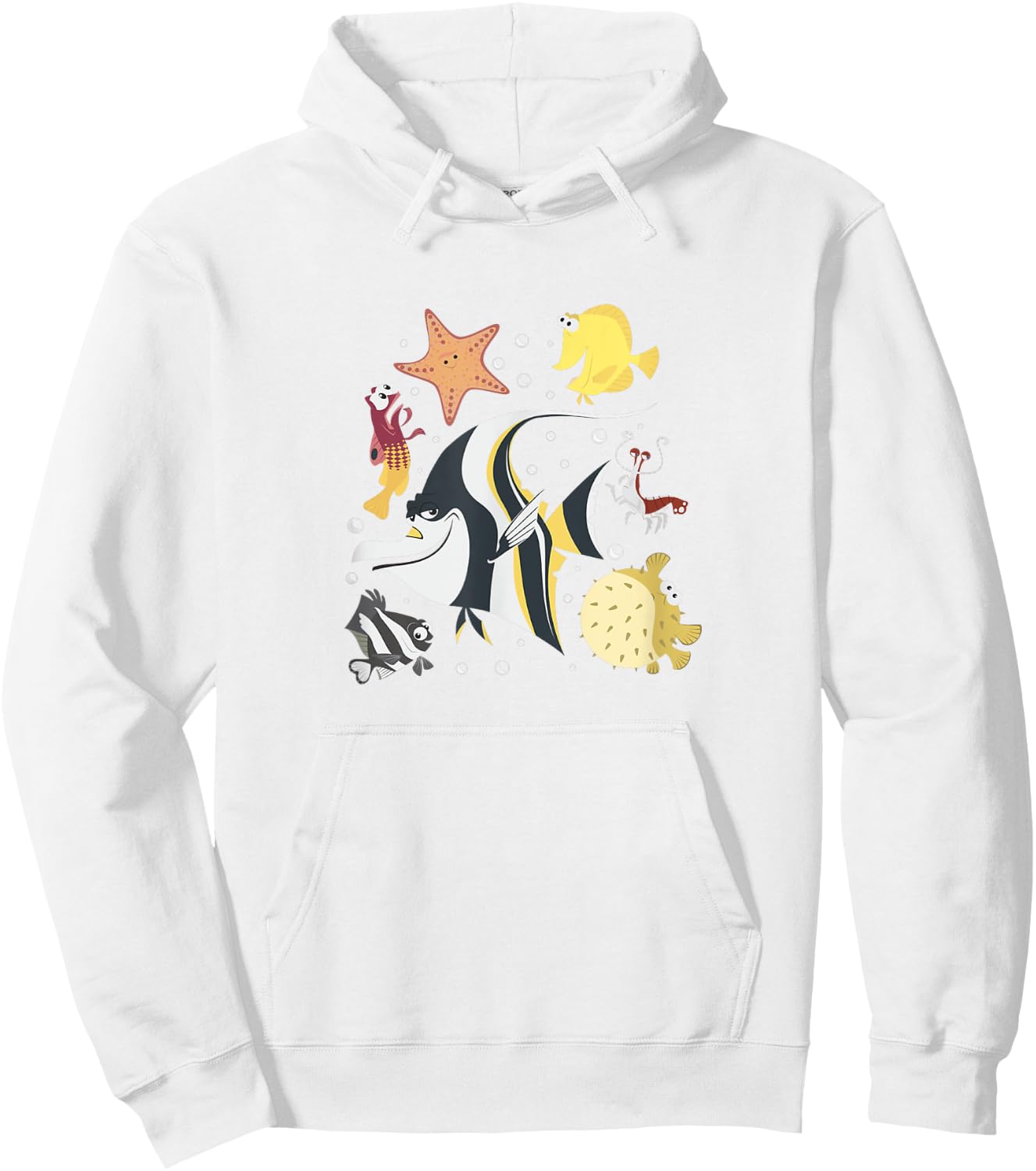Disney Pixar Finding Nemo Fish Tank Gang Group Shot Logo Hoodie - Hoodie | White