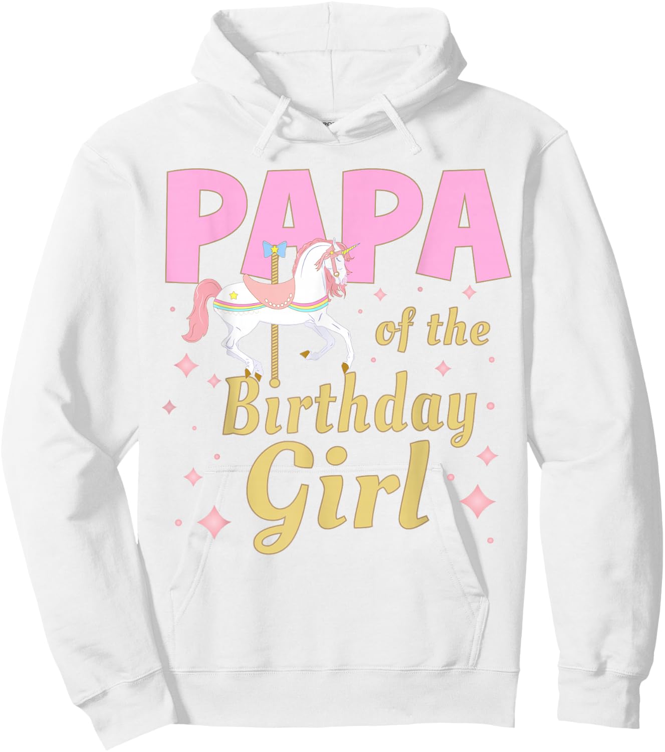 Papa Carousel Party 1st First Birthday Girl Family Matching Hoodie - Hoodie | White