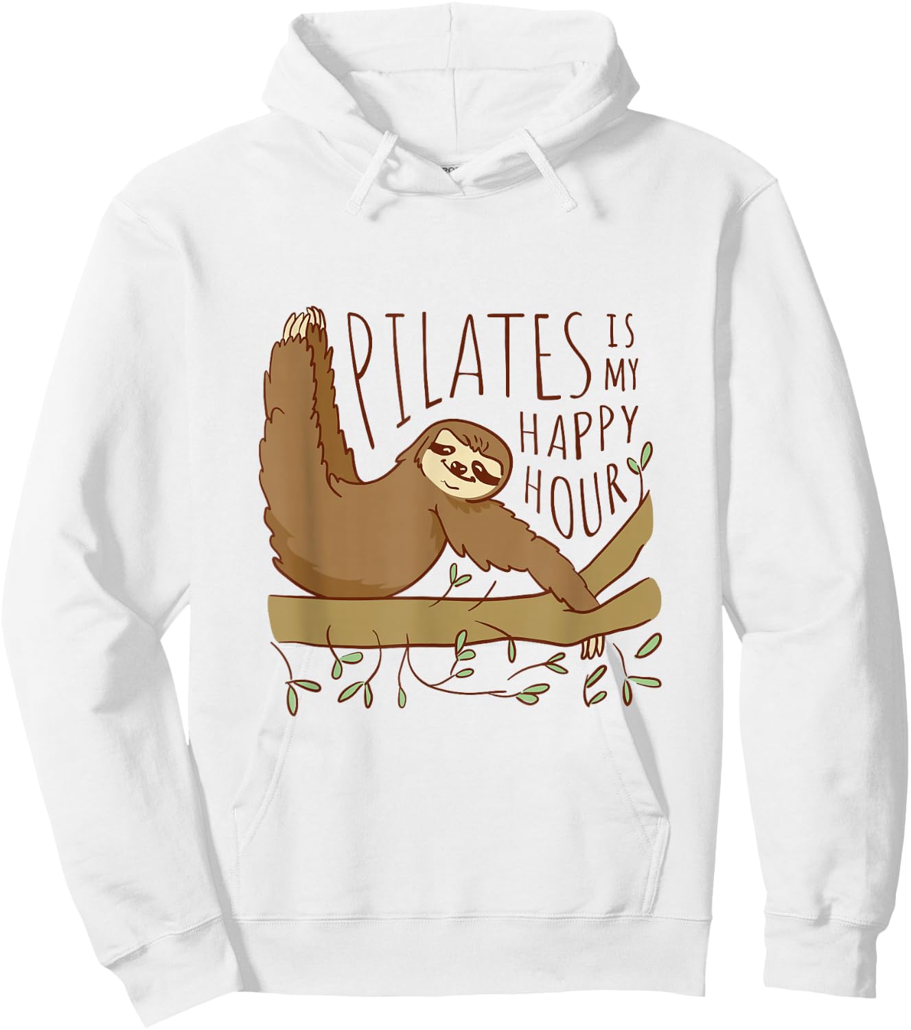 Sloth Pilates Is My Happy Hour Hoodie - Hoodie | White