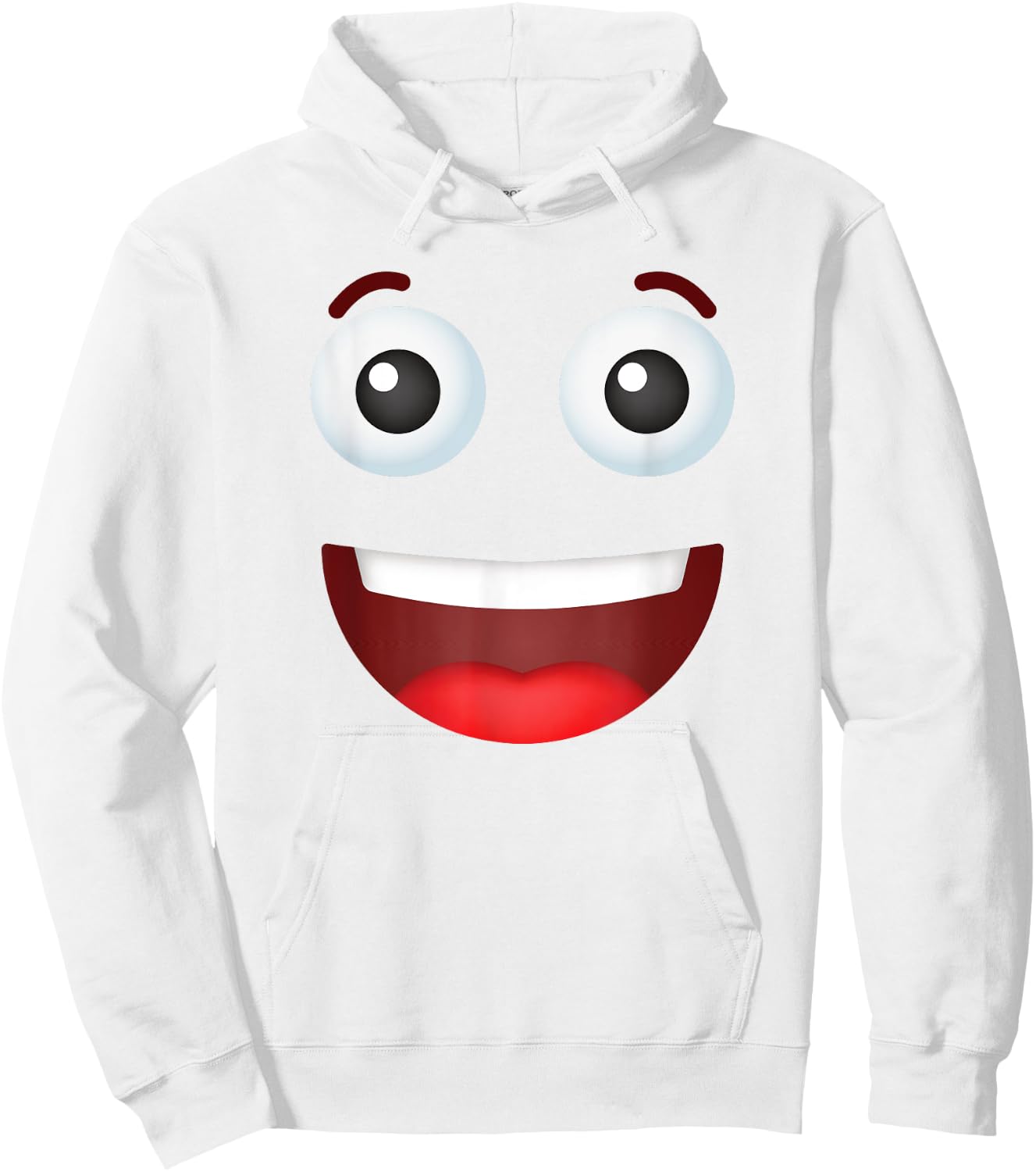 Funny Group Costume Team Outfit Smiling Happy Face Emoticon Hoodie - Hoodie | White