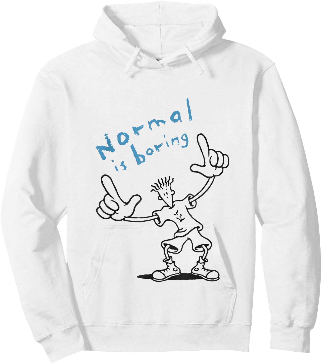 Fido Dido Points Normal Is Boring Hoodie - Hoodie | White