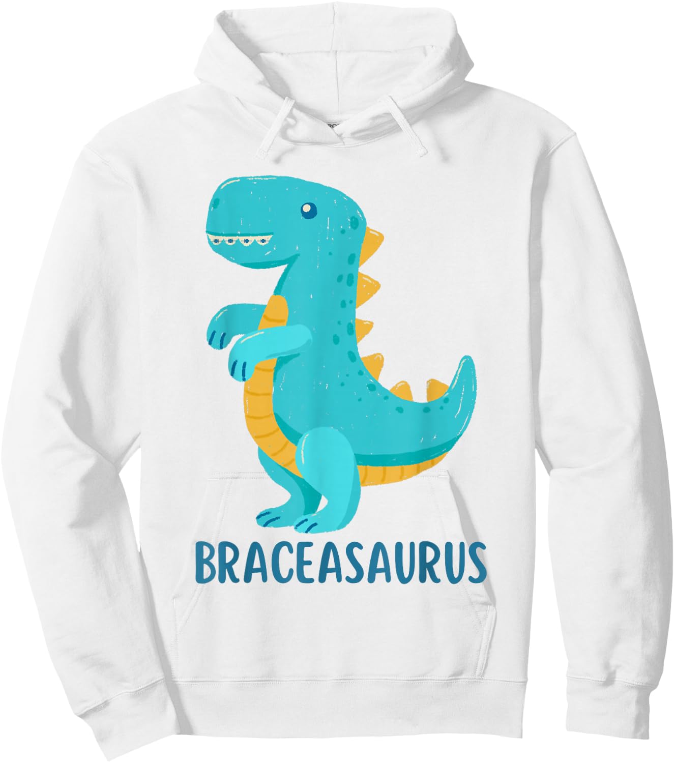 Dinosaur Braces shirt BRACEASAURUS Orthodontist Hoodie - Hoodie | White