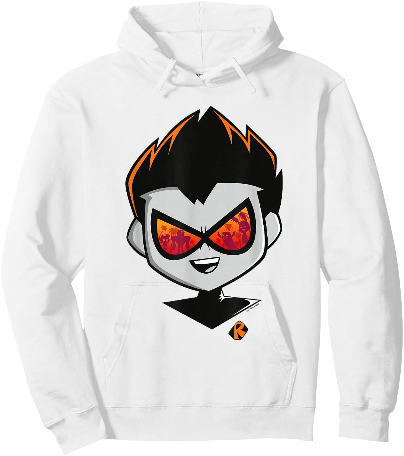 Teen Titans Go! To The Movies Retro Robin Hollywood Big Face Hoodie - Hoodie | White