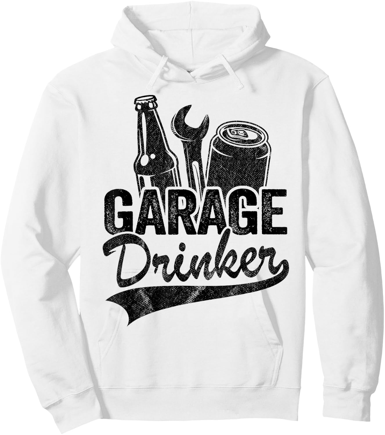 Garage Drinker Day Drinking Supporter Beer Funny Mechanic Hoodie - Hoodie | White