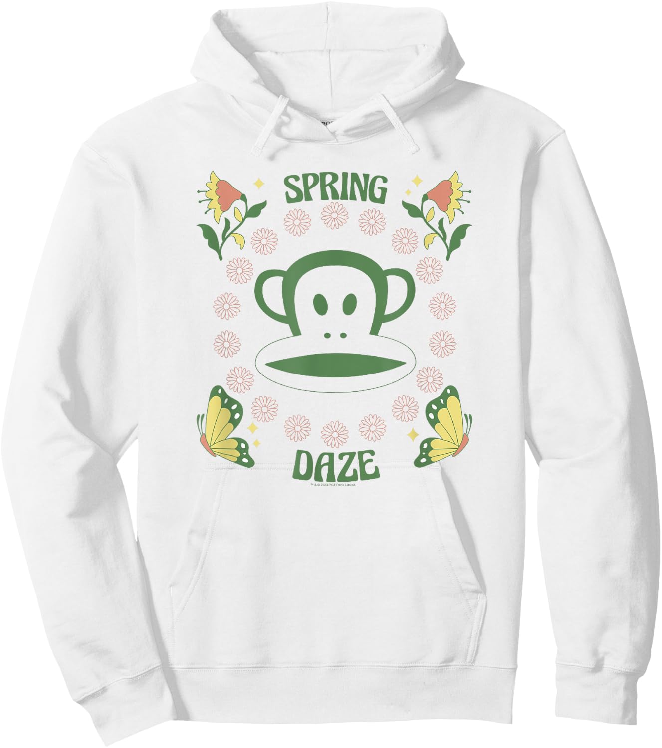 Paul Frank Spring Daze Distressed Butterfly Julius Portrait Hoodie - Hoodie | White