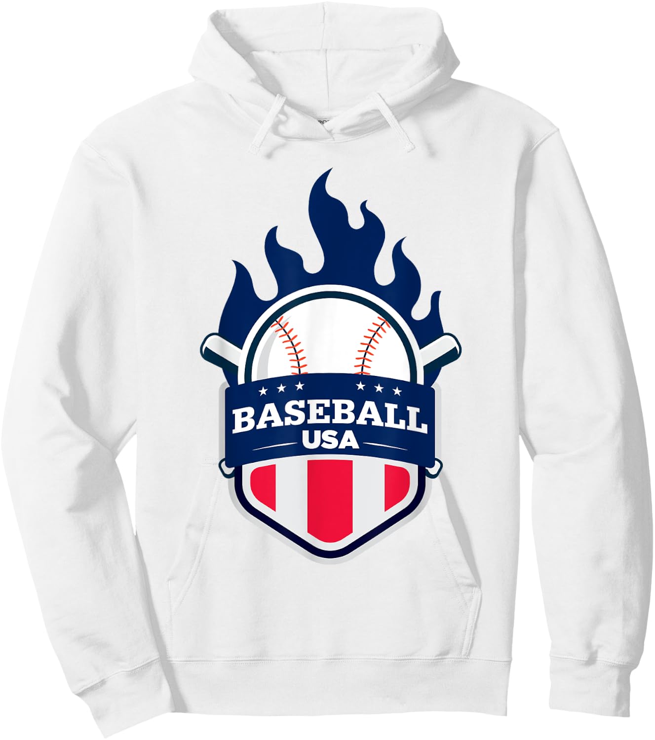 Baseball USA Support the Team Shirt USA Flag Playoff Hoodie - Hoodie | White