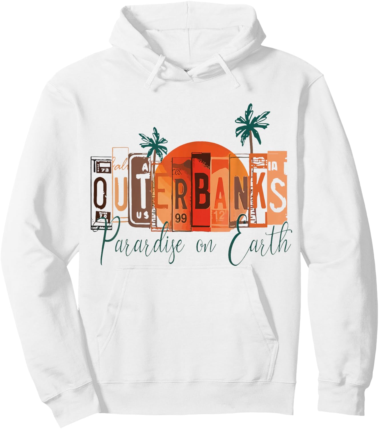 Outer Banks OBX North Carolina summer retro preppy throwback Hoodie - Hoodie | White
