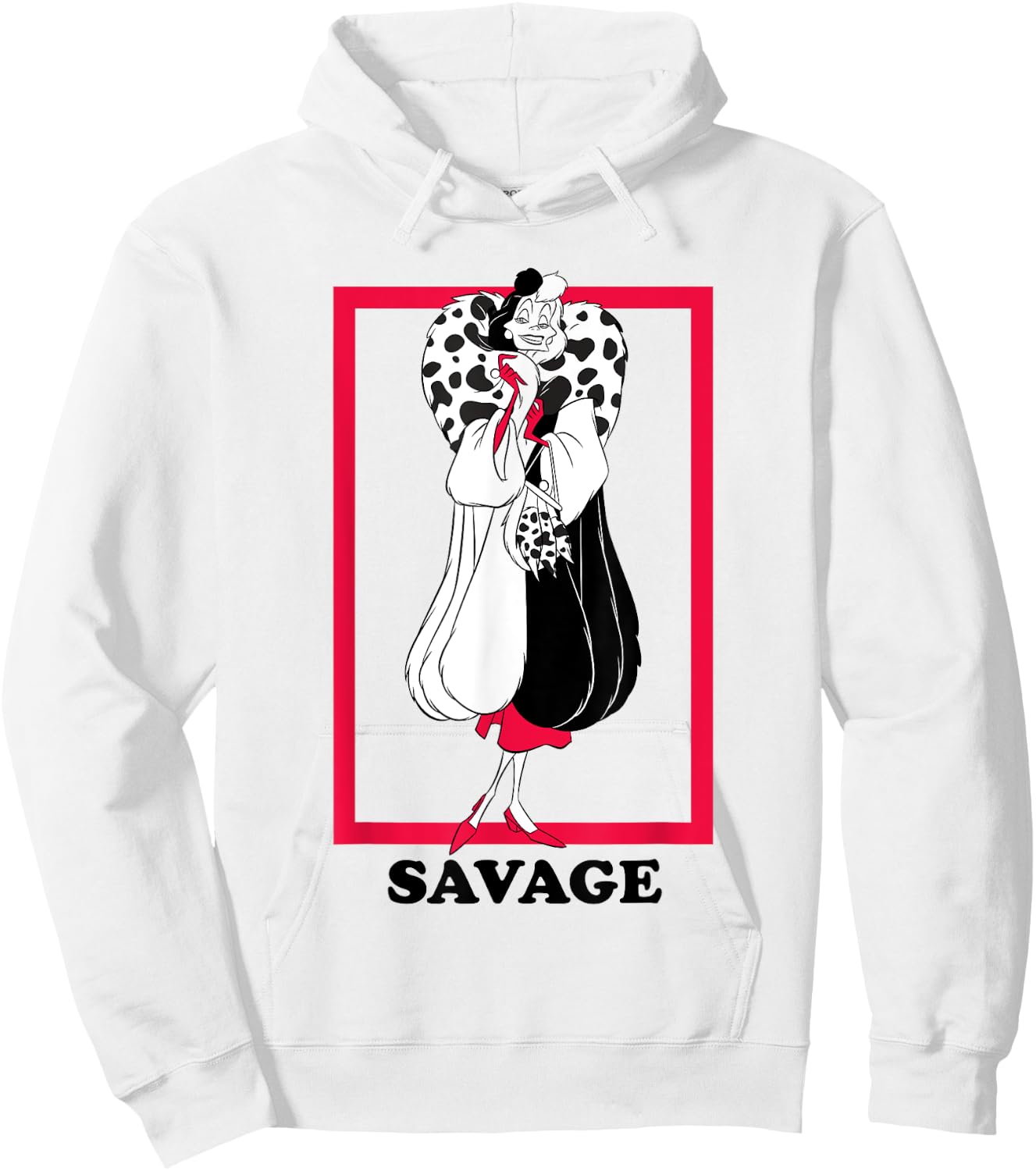 Disney 101 Dalmatians Savage Cruella De Vil Sassy Portrait Hoodie - Hoodie | White
