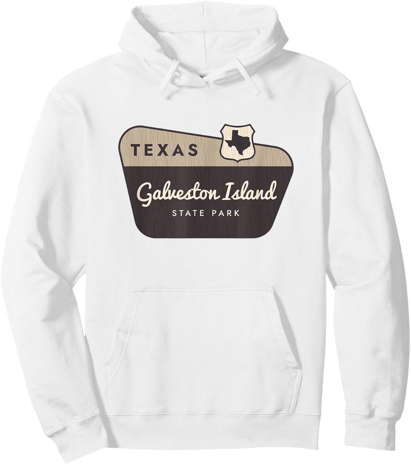 Galveston Island State Park Texas TX Welcome Sign Vacation Hoodie - Hoodie | White