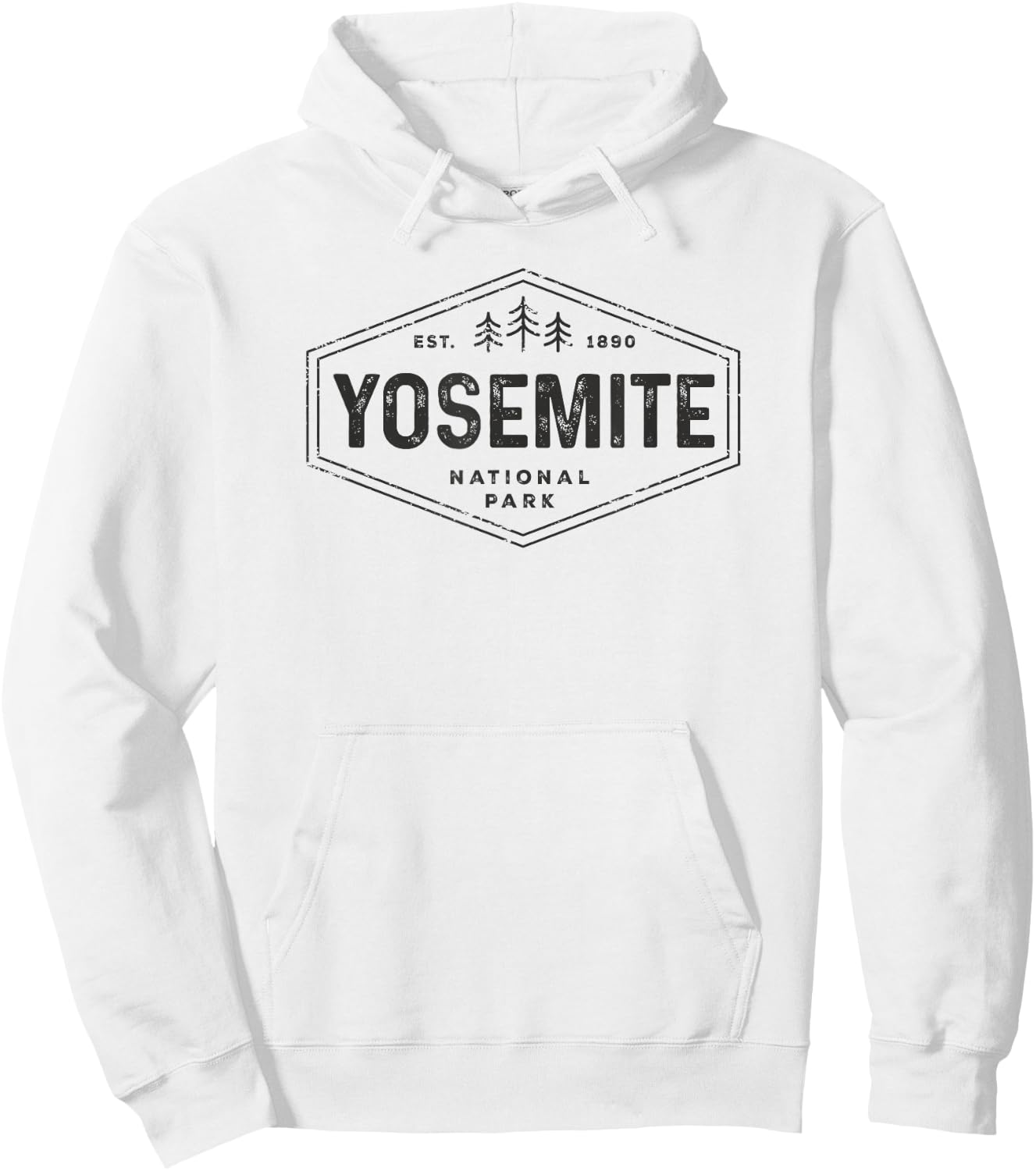 Retro Yosemite California Established 1890 National Park Hoodie - Hoodie | White