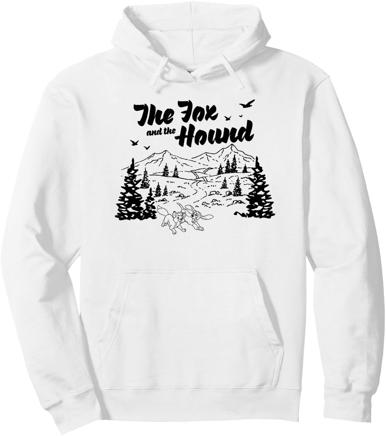 Disney The Fox and the Hound Friends Landscape Vintage Logo Hoodie - Hoodie | White