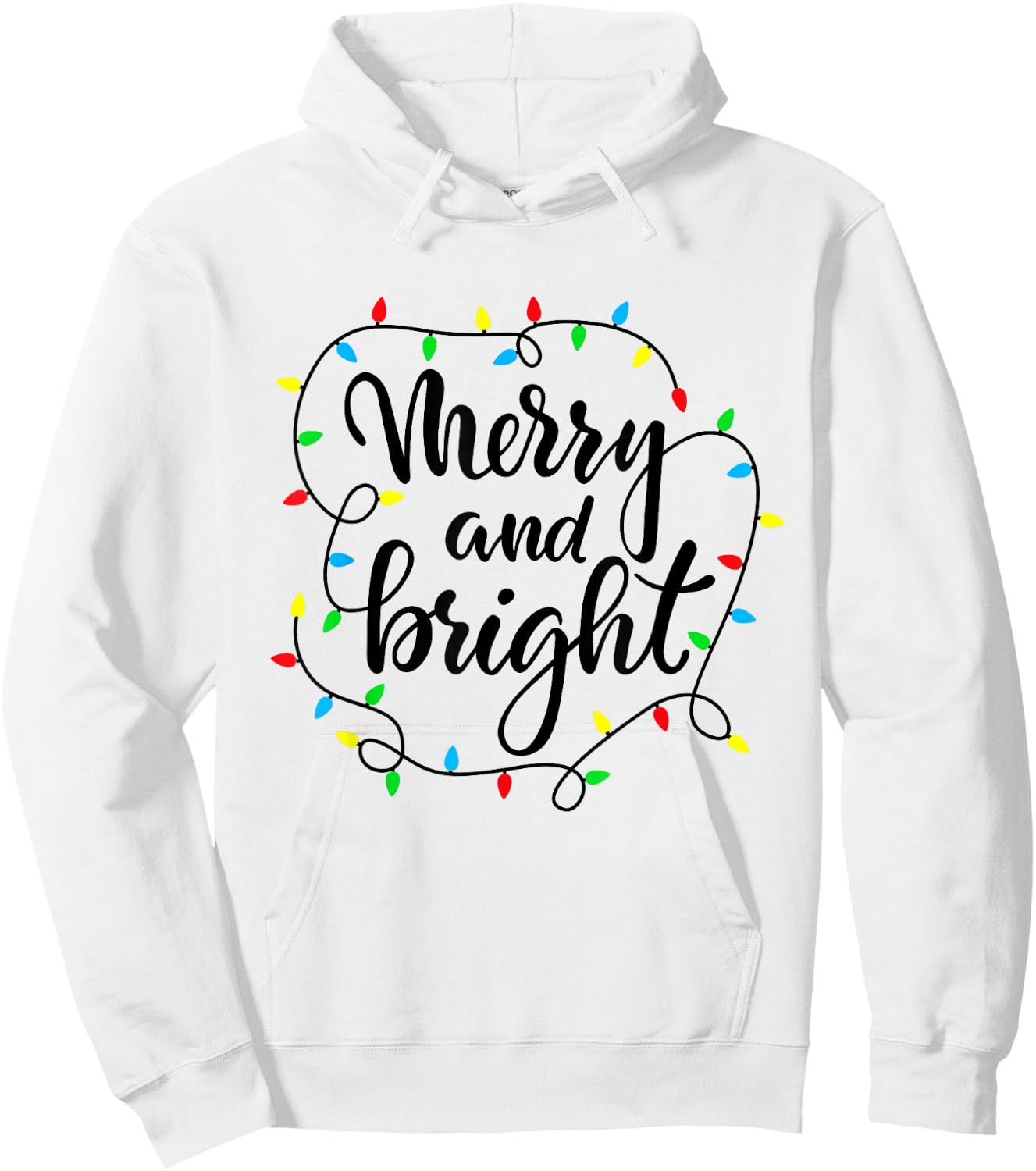 Merry and bright christmas family pajamas matching men women Hoodie - Hoodie | White