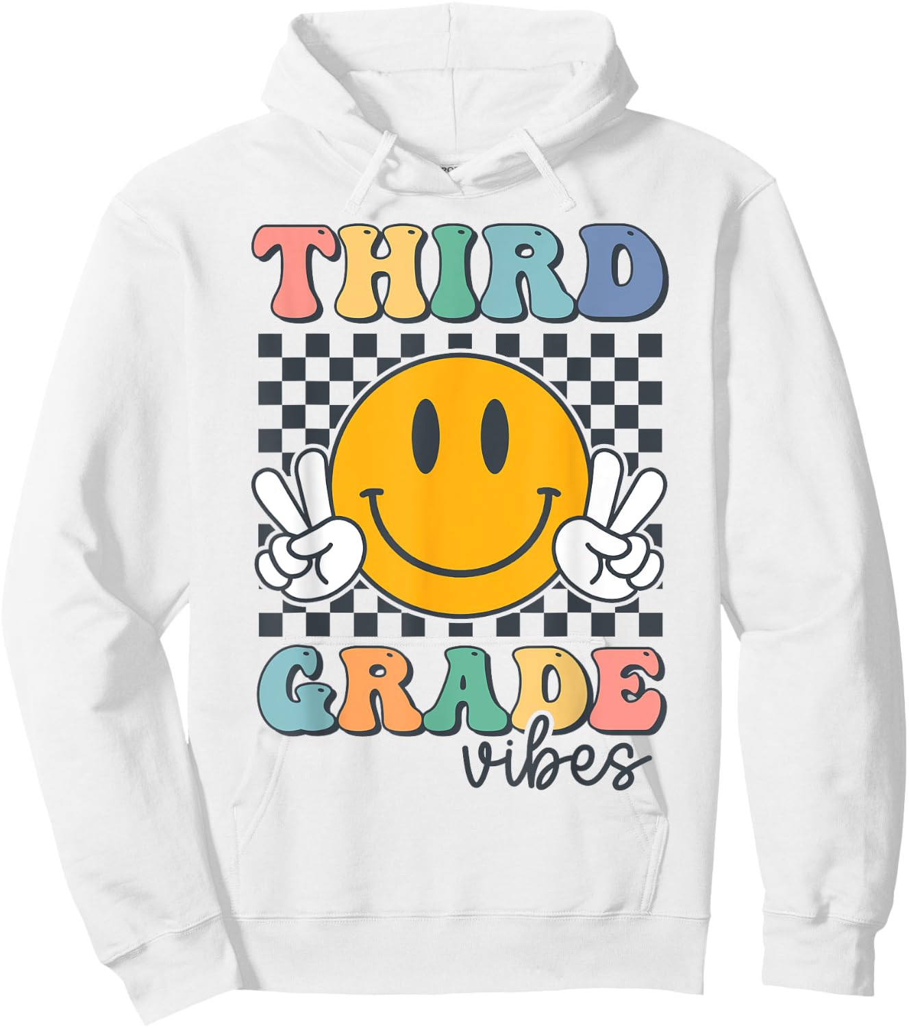 Third Grade Vibes Retro Smile Back To School 3rd Grade Team Hoodie - Hoodie | White
