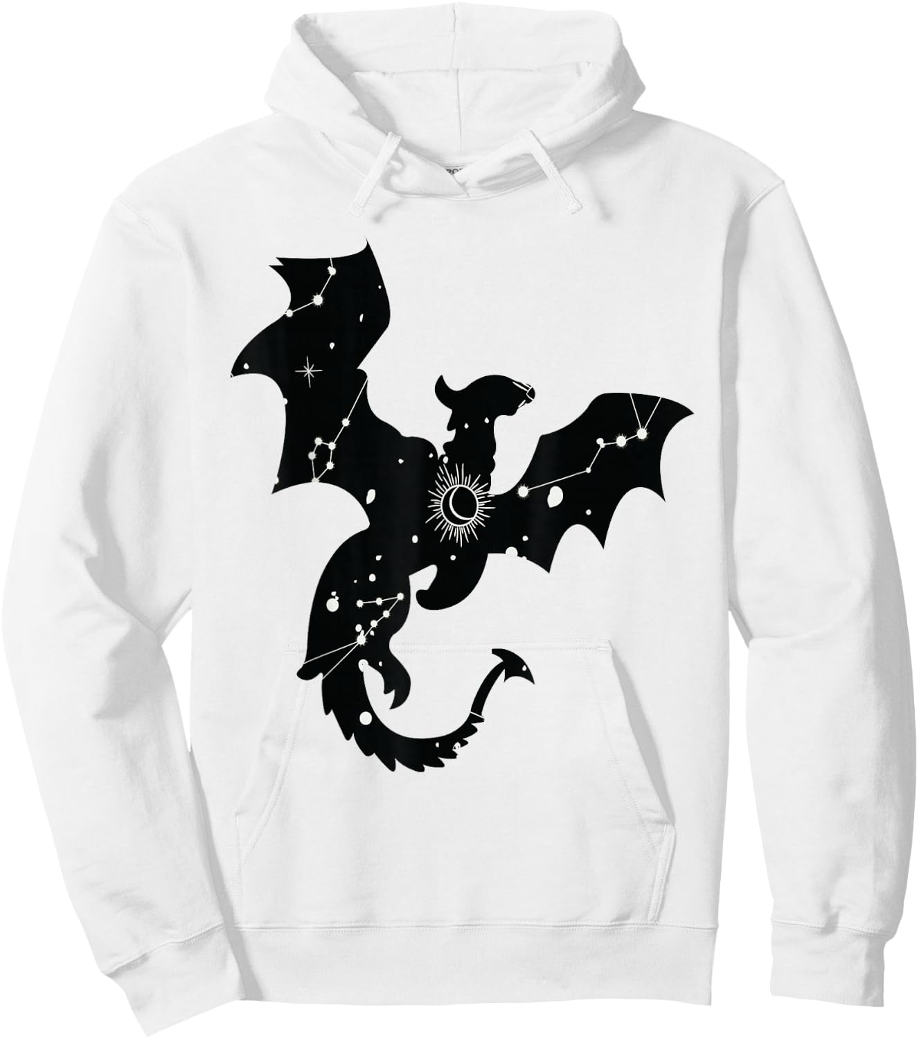 Mystical Dragon Creature Celestial Goth Aesthetic Hoodie - Hoodie | White