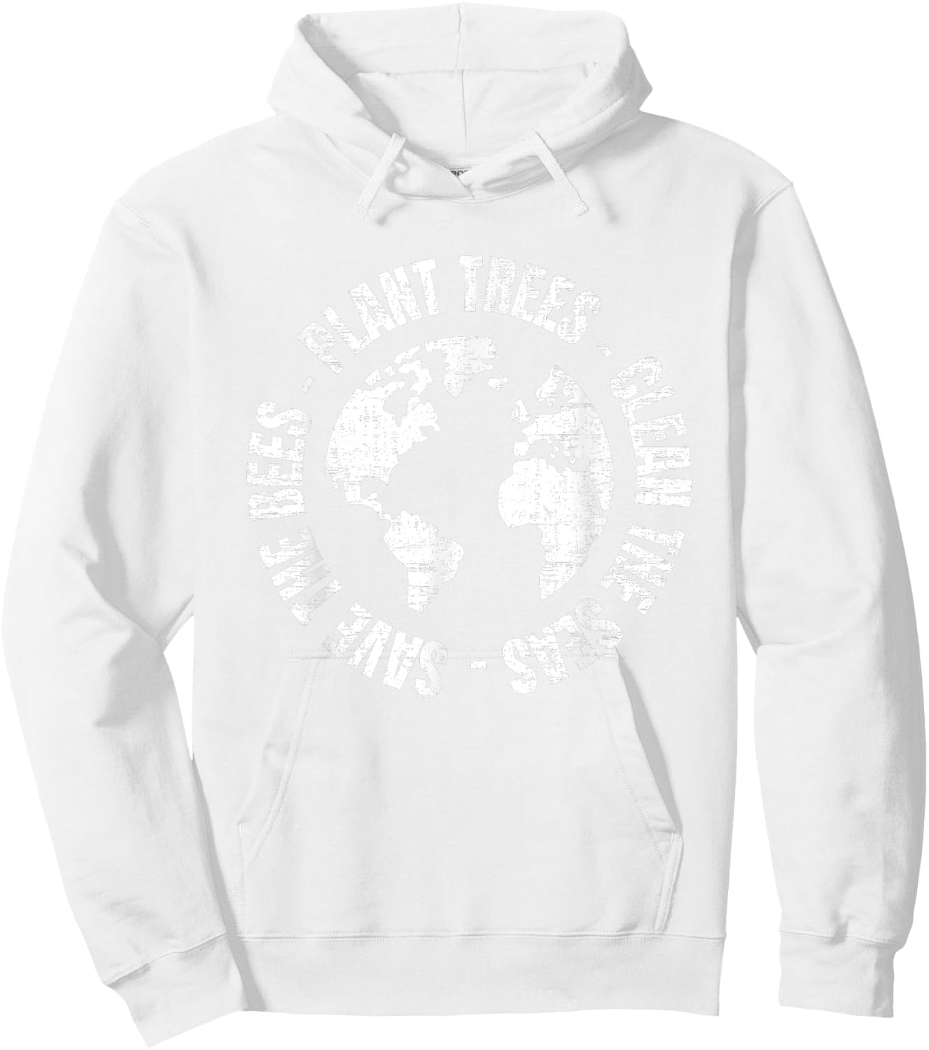 Earth Day Save Bees Plant Trees Clean Seas Environmentalist Hoodie - Hoodie | White