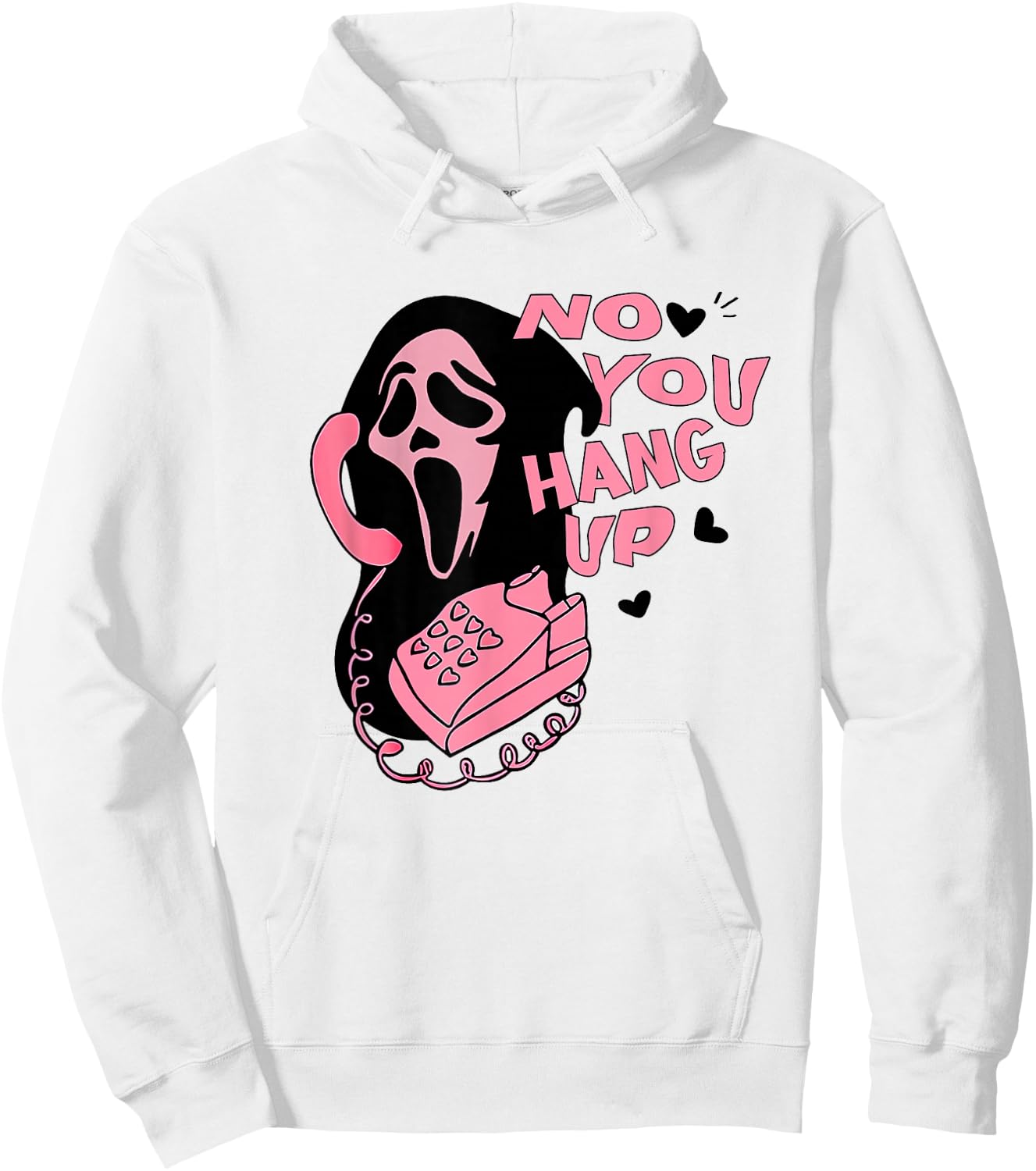 No You Hang Up Ghost Halloween Valentine Spooky Season Funny Hoodie - Hoodie | White