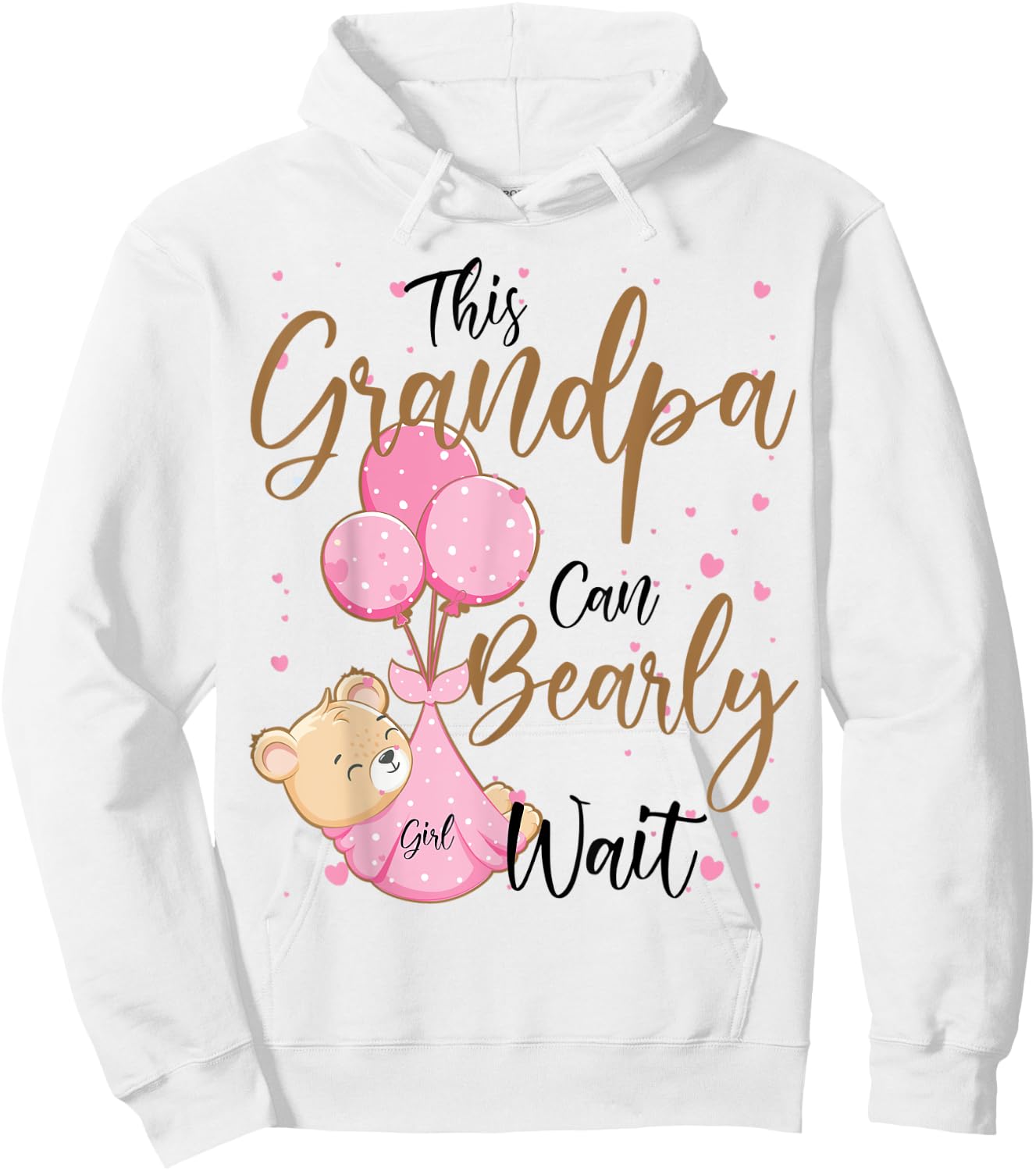Baby Bear Baby Shower Spring Grandpa Bearly Wait Baby Girl Hoodie - Hoodie | White