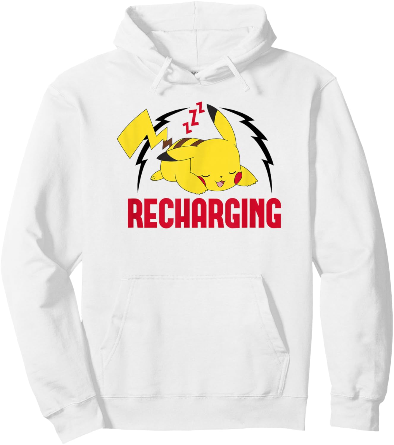 Pokémon Pikachu Sleeping Recharging Poster Hoodie - Hoodie | White