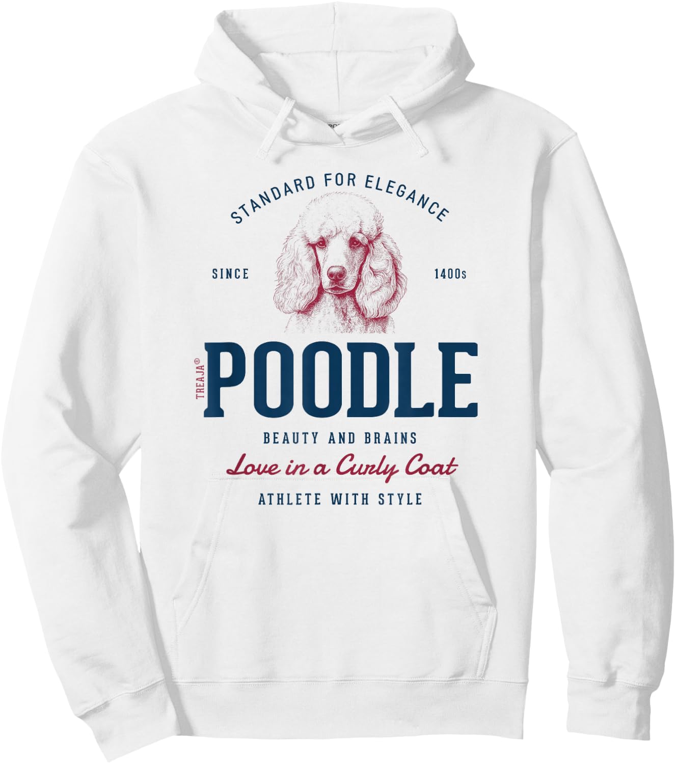 Retro Styled Vintage Poodle Hoodie - Hoodie | White