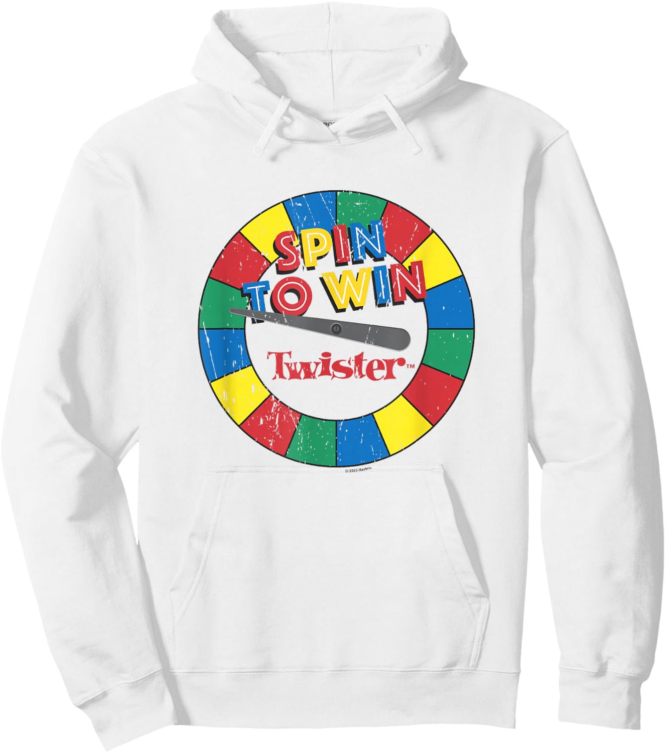 Twister Vintage Retro Distressed Spin To Win Game Logo Hoodie - Hoodie | White