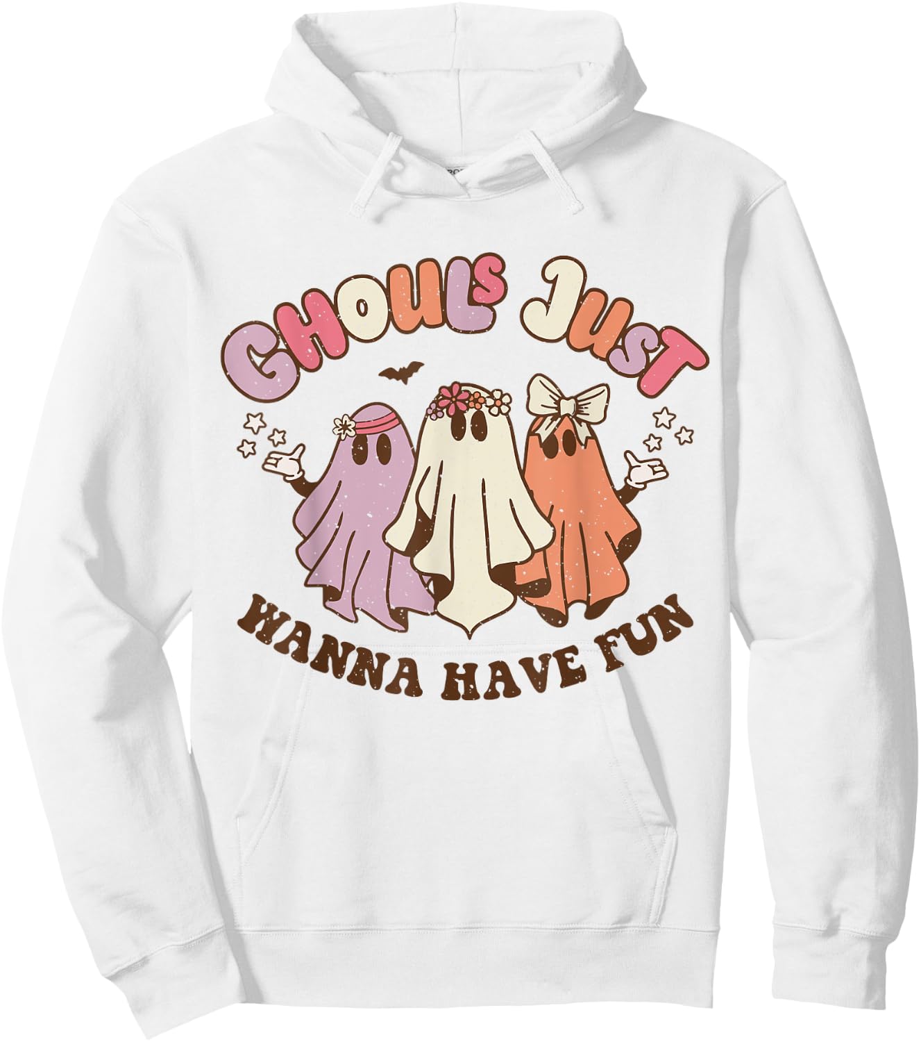 Ghouls Just Wanna Have Fun Retro Halloween Groovy Party Hoodie - Hoodie | White