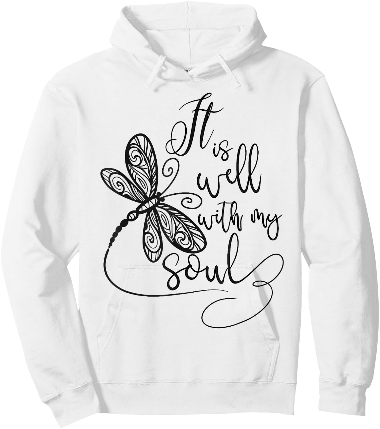 It Is Well with my Soul Dragonfly Christian Women Hoodie - Hoodie | White