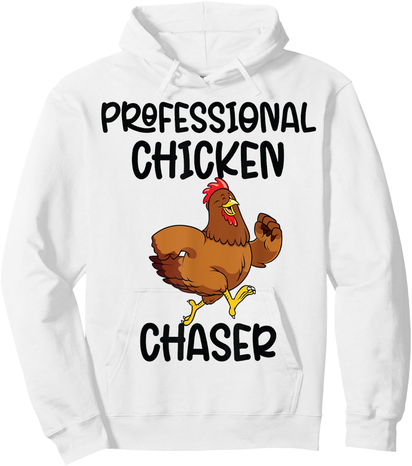 Professional Chicken Chaser Funny Farm Farmer Kids Running Hoodie - Hoodie | White